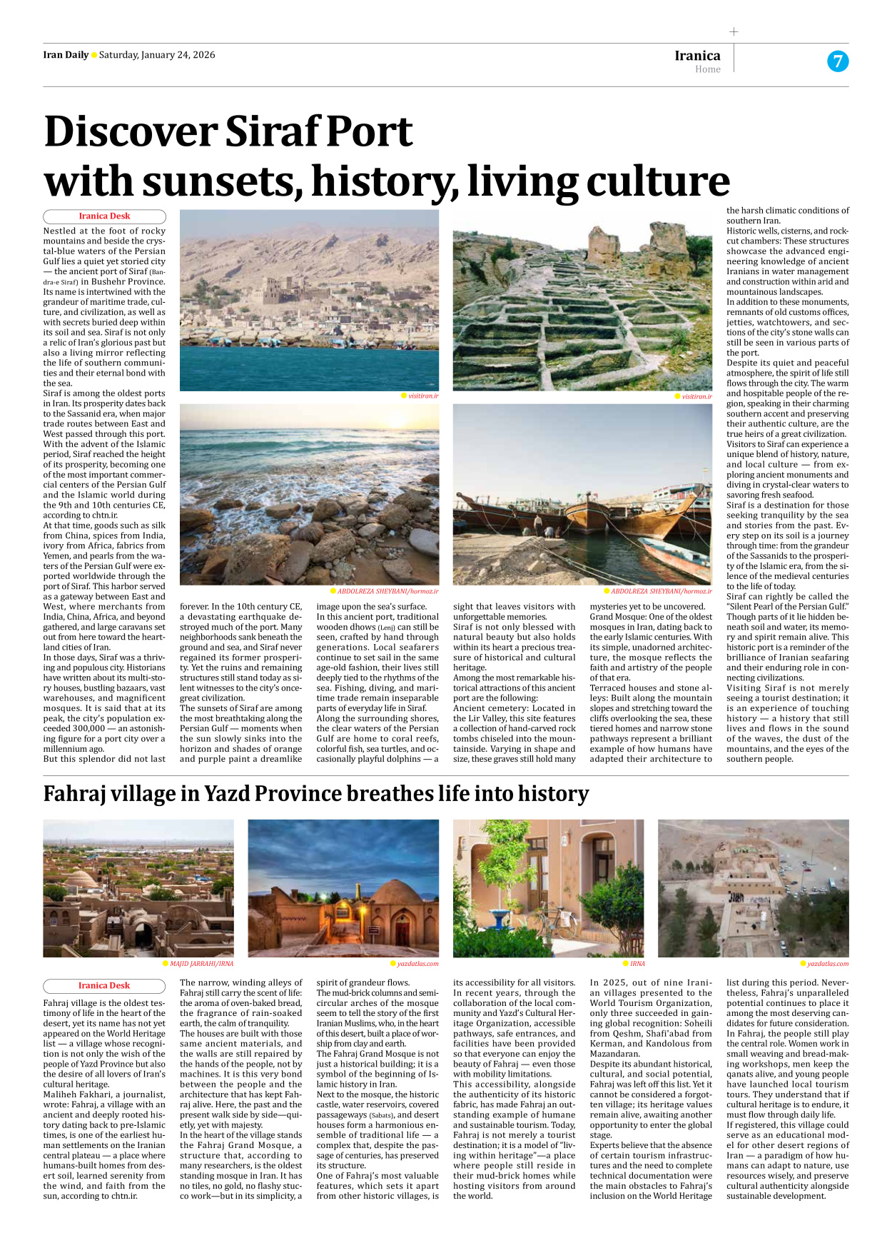 Iran Daily - Number Eight Thousand Thirty Five - 24 January 2026 - Page 7