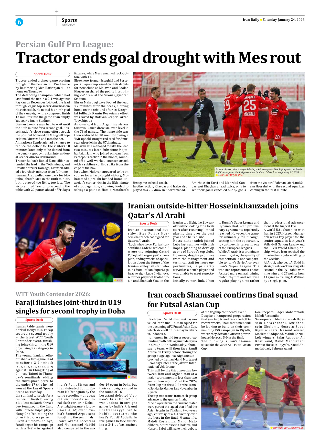 Iran Daily - Number Eight Thousand Thirty Five - 24 January 2026 - Page 6