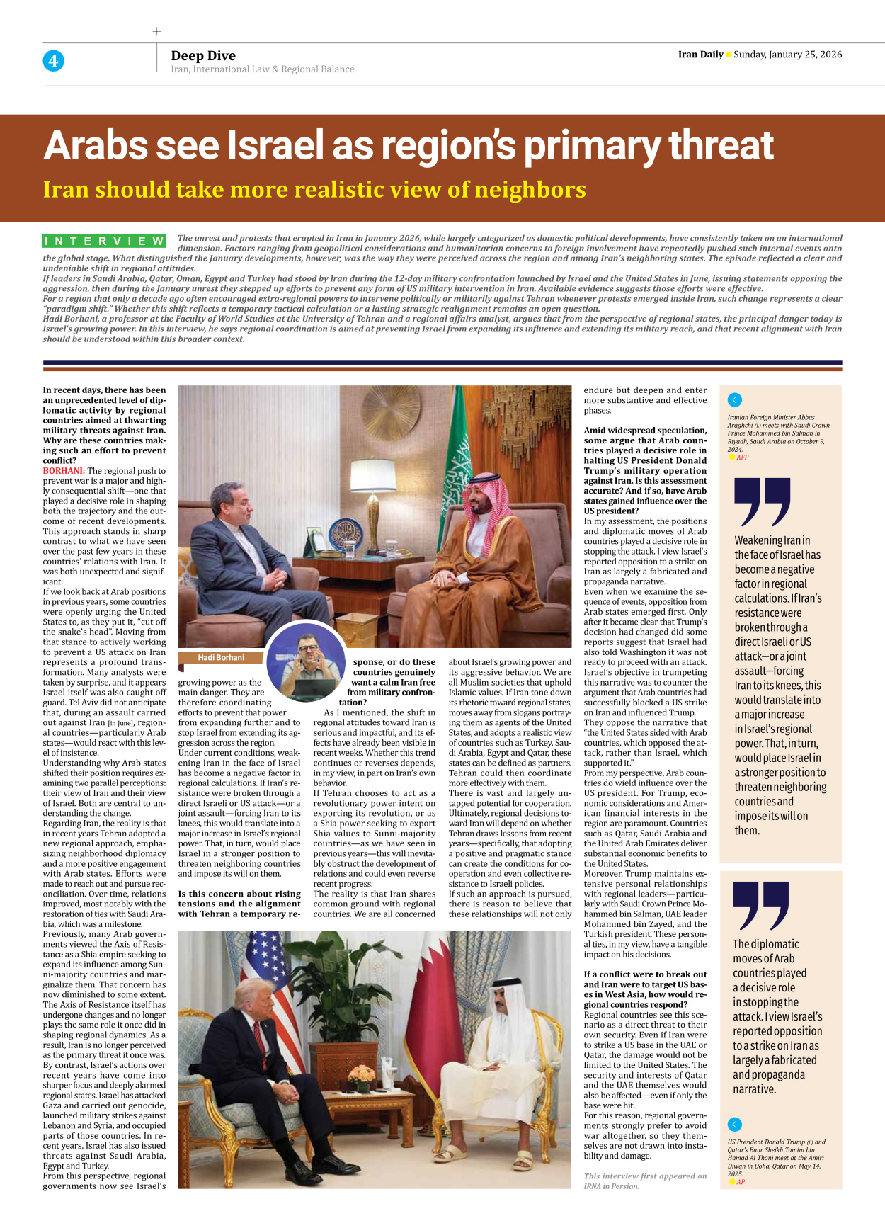 Iran Daily - Number Eight Thousand Thirty Six - 25 January 2026 - Page 4