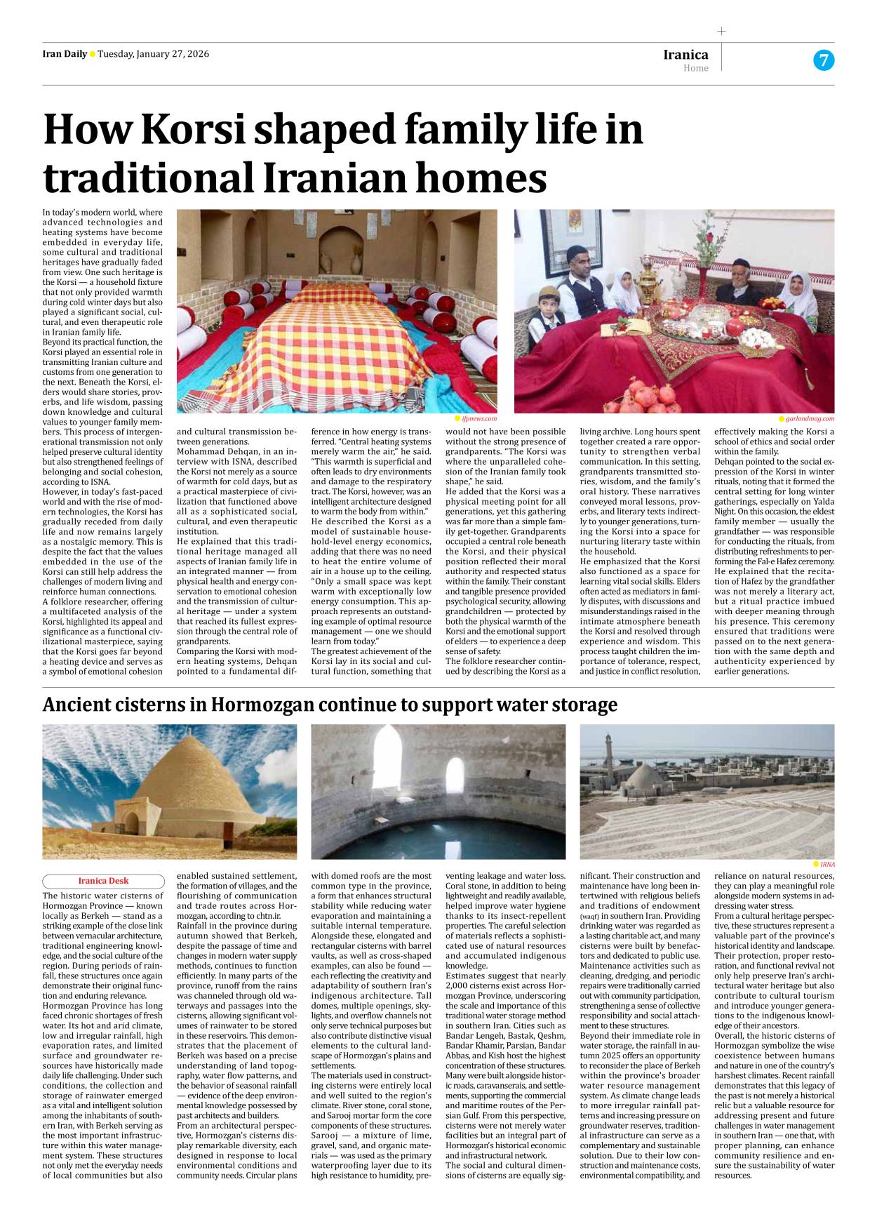 Iran Daily - Number Eight Thousand Thirty Eight - 27 January 2026 - Page 7