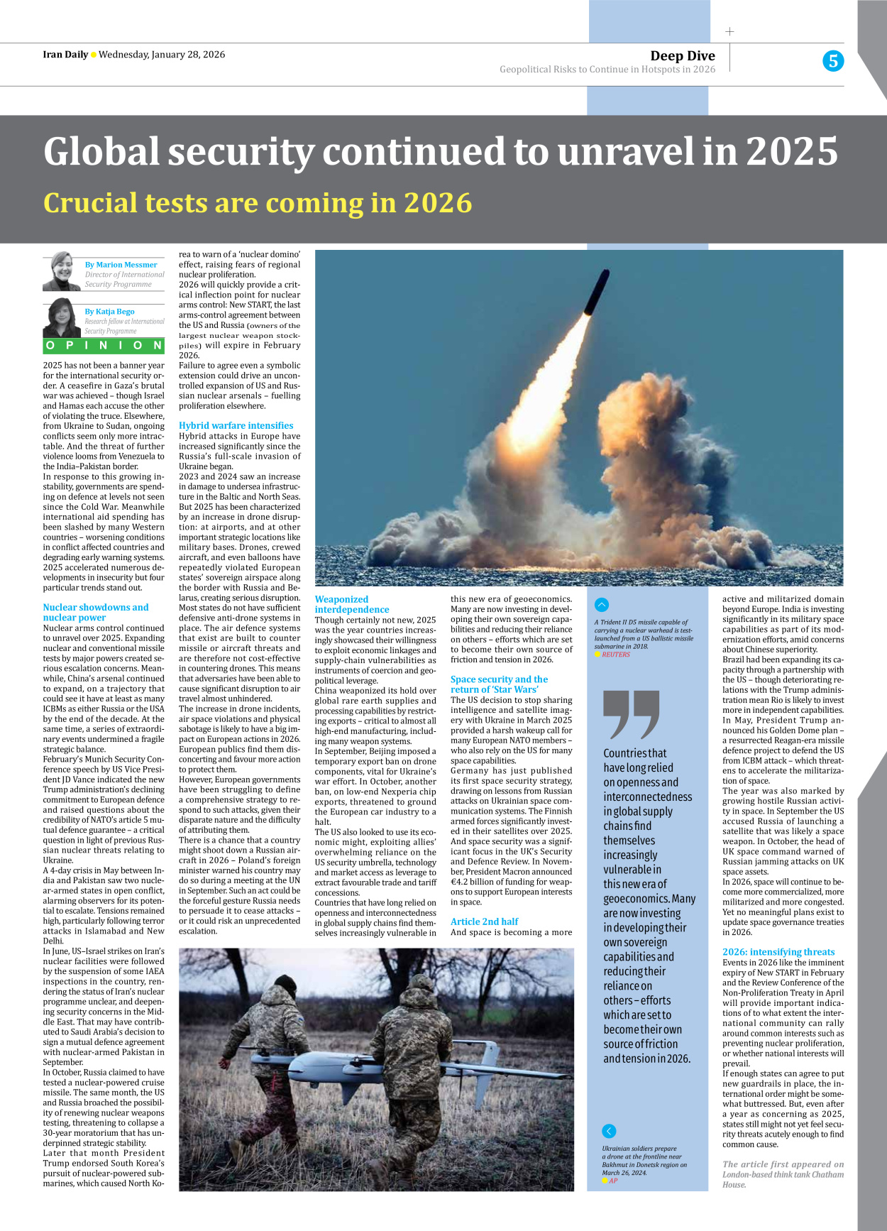 Iran Daily - Number Eight Thousand Thirty Nine - 28 January 2026 - Page 5