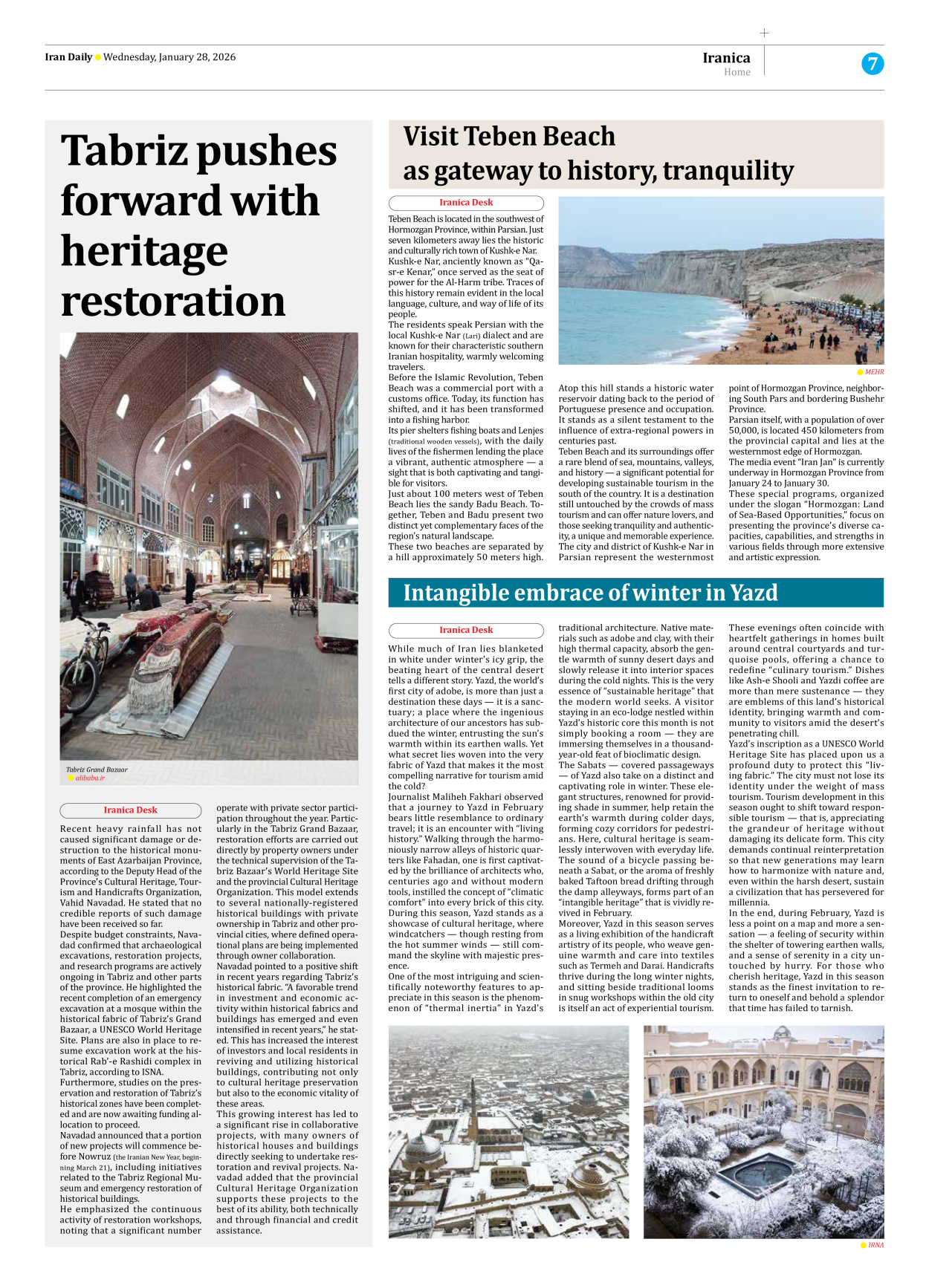 Iran Daily - Number Eight Thousand Thirty Nine - 28 January 2026 - Page 7