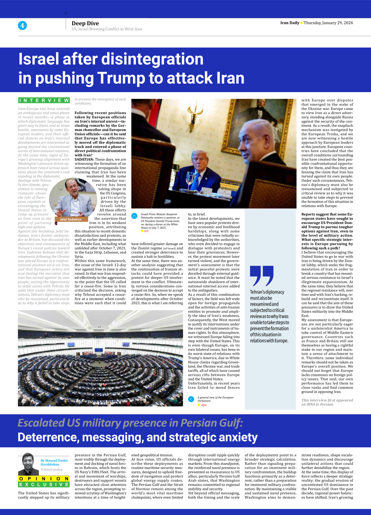 Iran Daily - Number Eight Thousand Forty - 29 January 2026 - Page 4