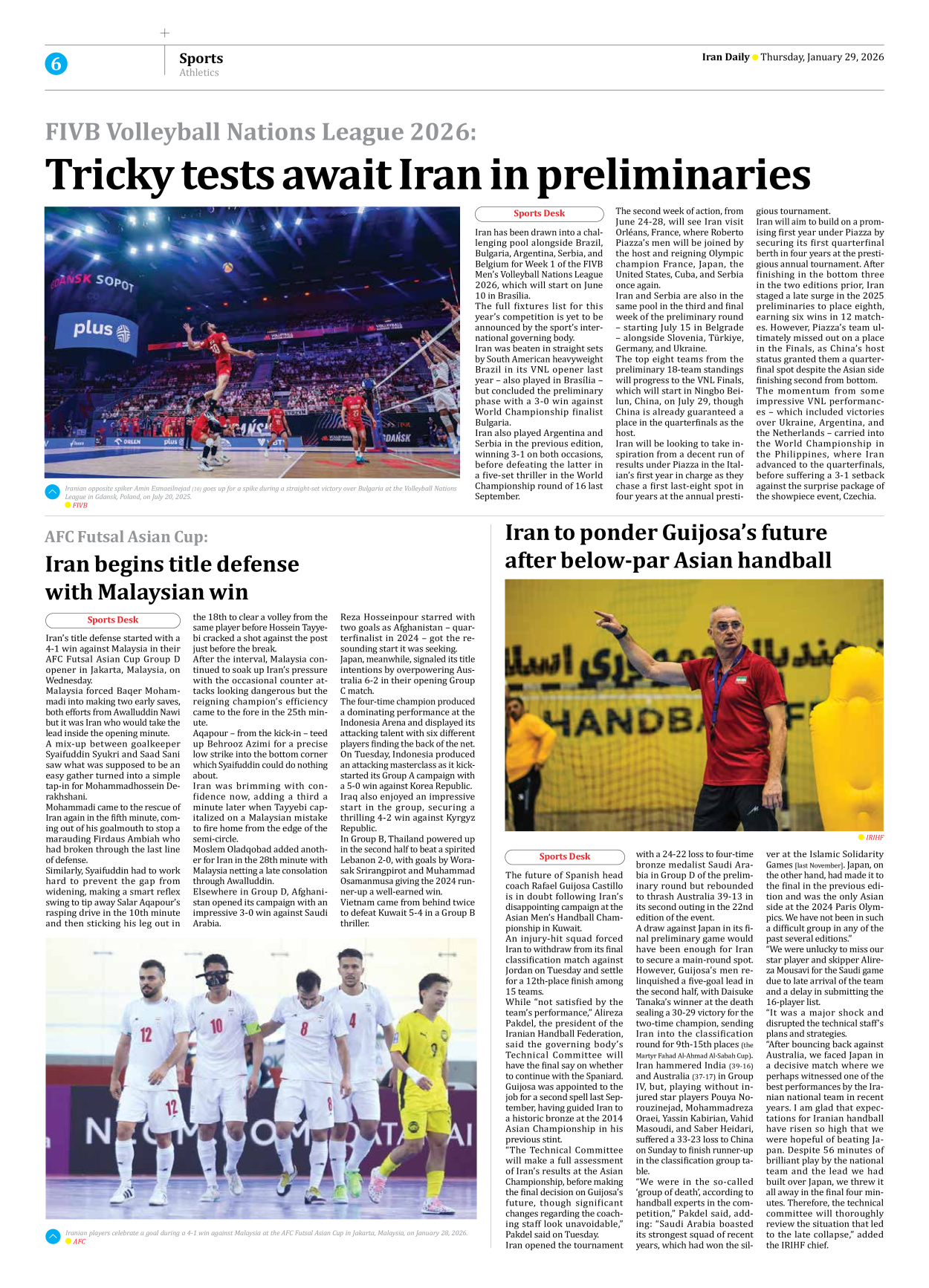 Iran Daily - Number Eight Thousand Forty - 29 January 2026 - Page 6