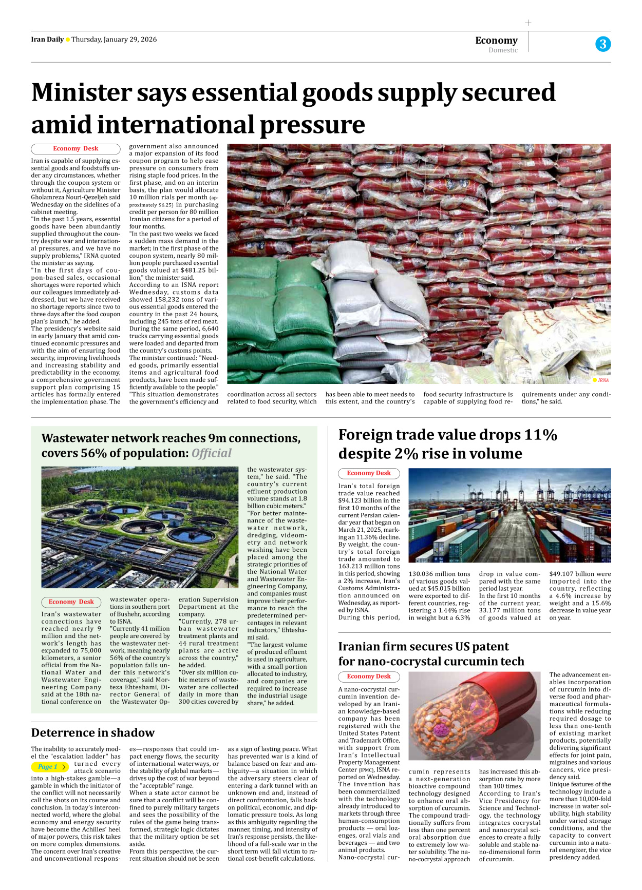 Iran Daily - Number Eight Thousand Forty - 29 January 2026 - Page 3