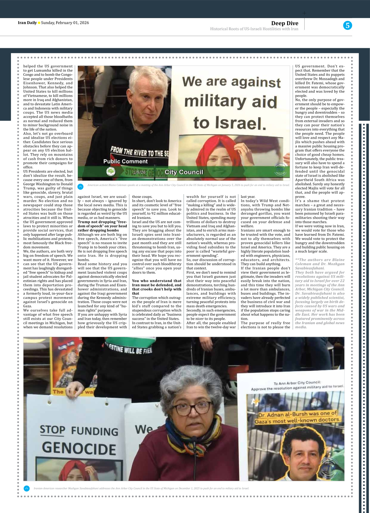 Iran Daily - Number Eight Thousand Forty Two - 01 February 2026 - Page 5