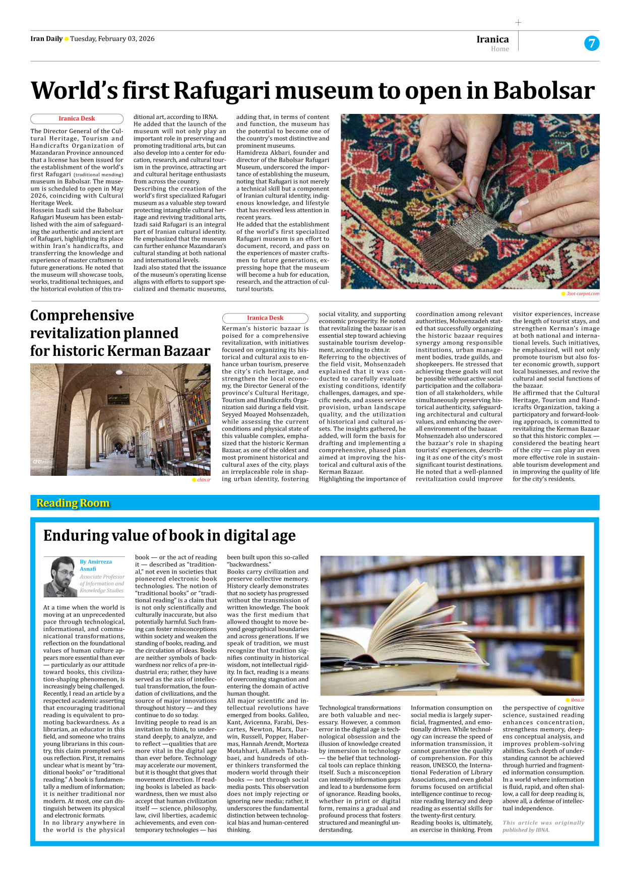 Iran Daily - Number Eight Thousand Forty Four - 03 February 2026 - Page 7