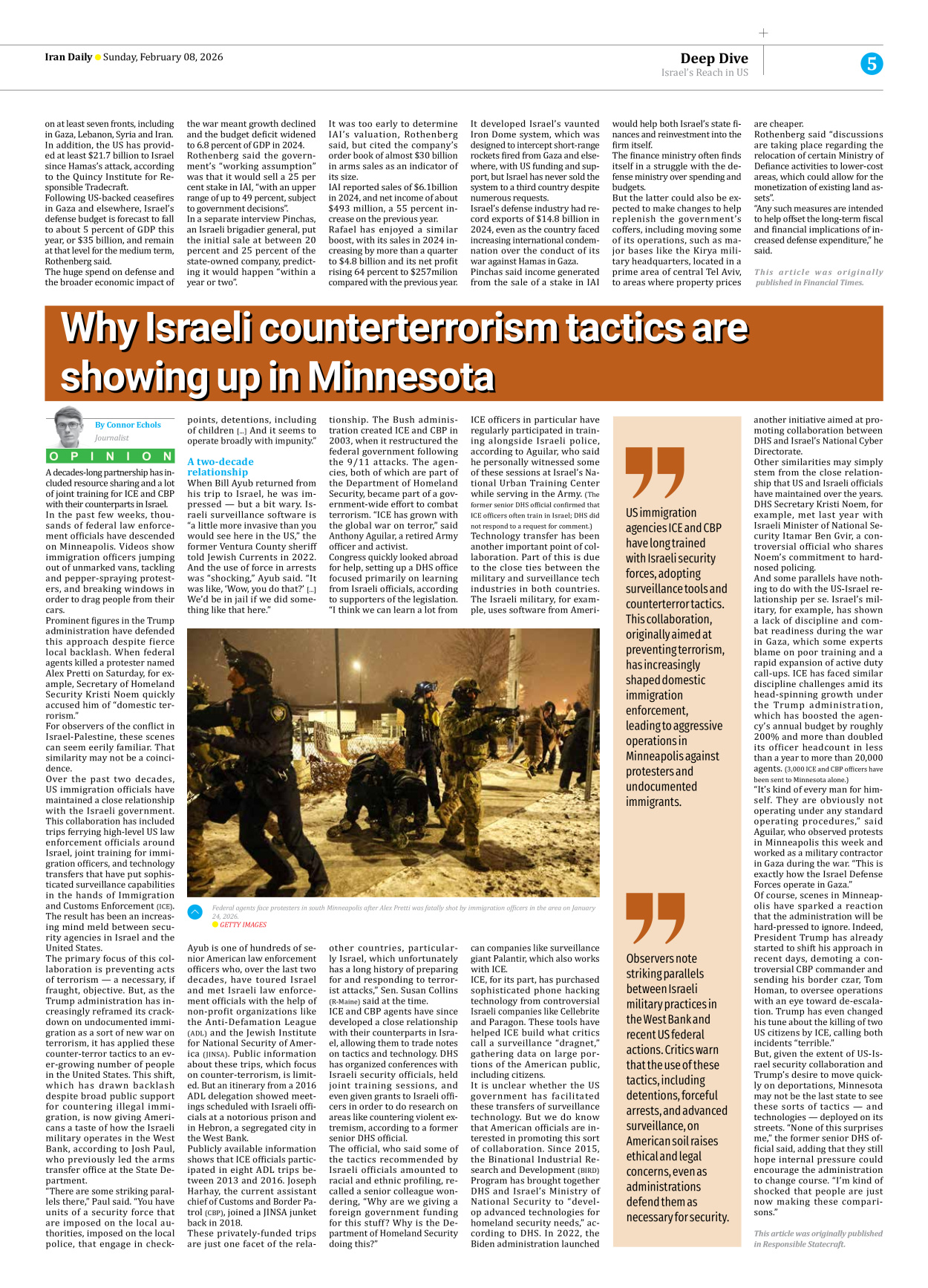 Iran Daily - Number Eight Thousand Forty Six - 08 February 2026 - Page 5