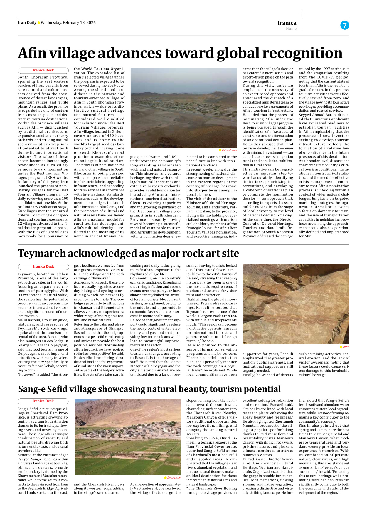 Iran Daily - Number Eight Thousand Fifty Four - 18 February 2026 - Page 7