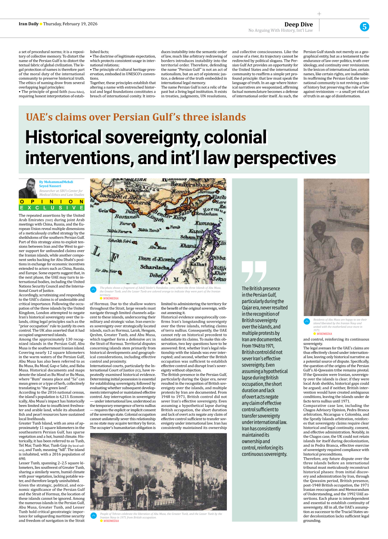 Iran Daily - Number Eight Thousand Fifty Five - 19 February 2026 - Page 5