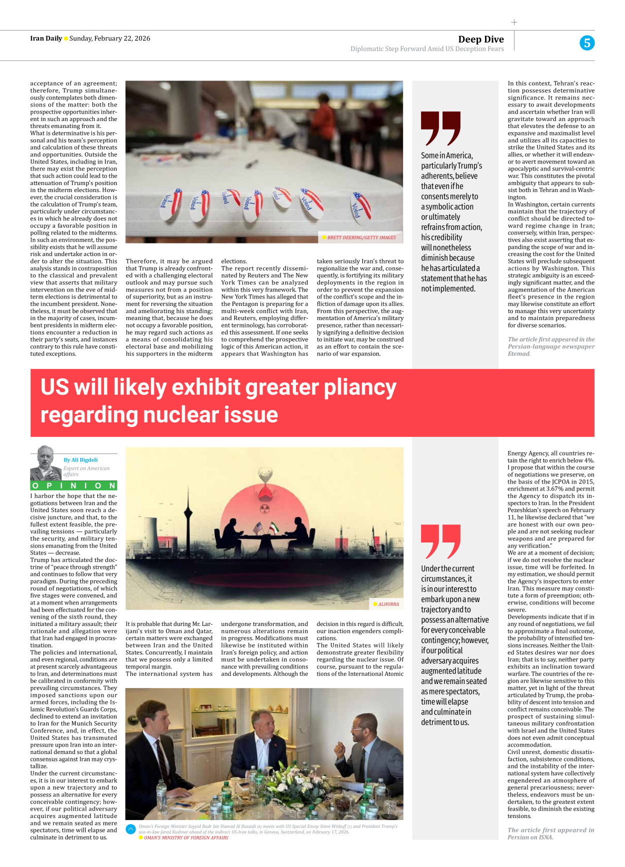 Iran Daily - Number Eight Thousand Fifty Seven - 22 February 2026 - Page 5
