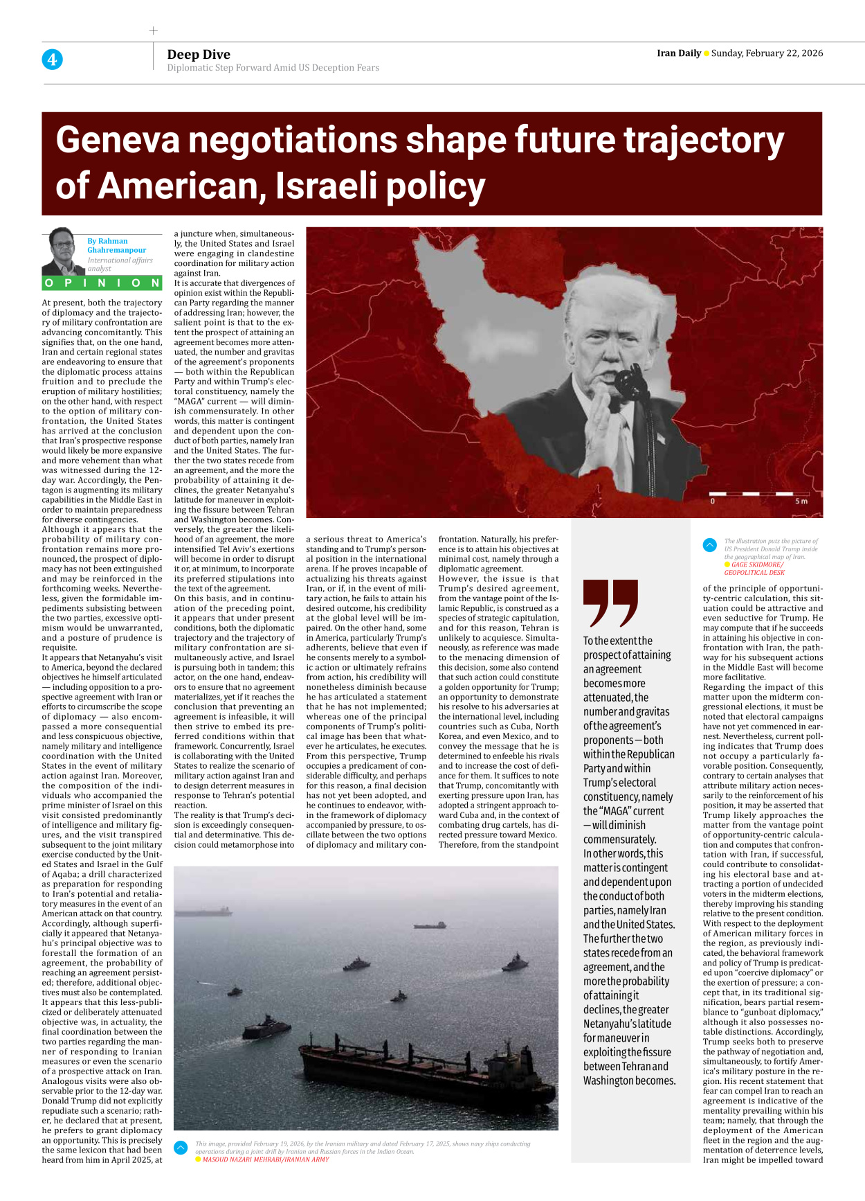Iran Daily - Number Eight Thousand Fifty Seven - 22 February 2026 - Page 4