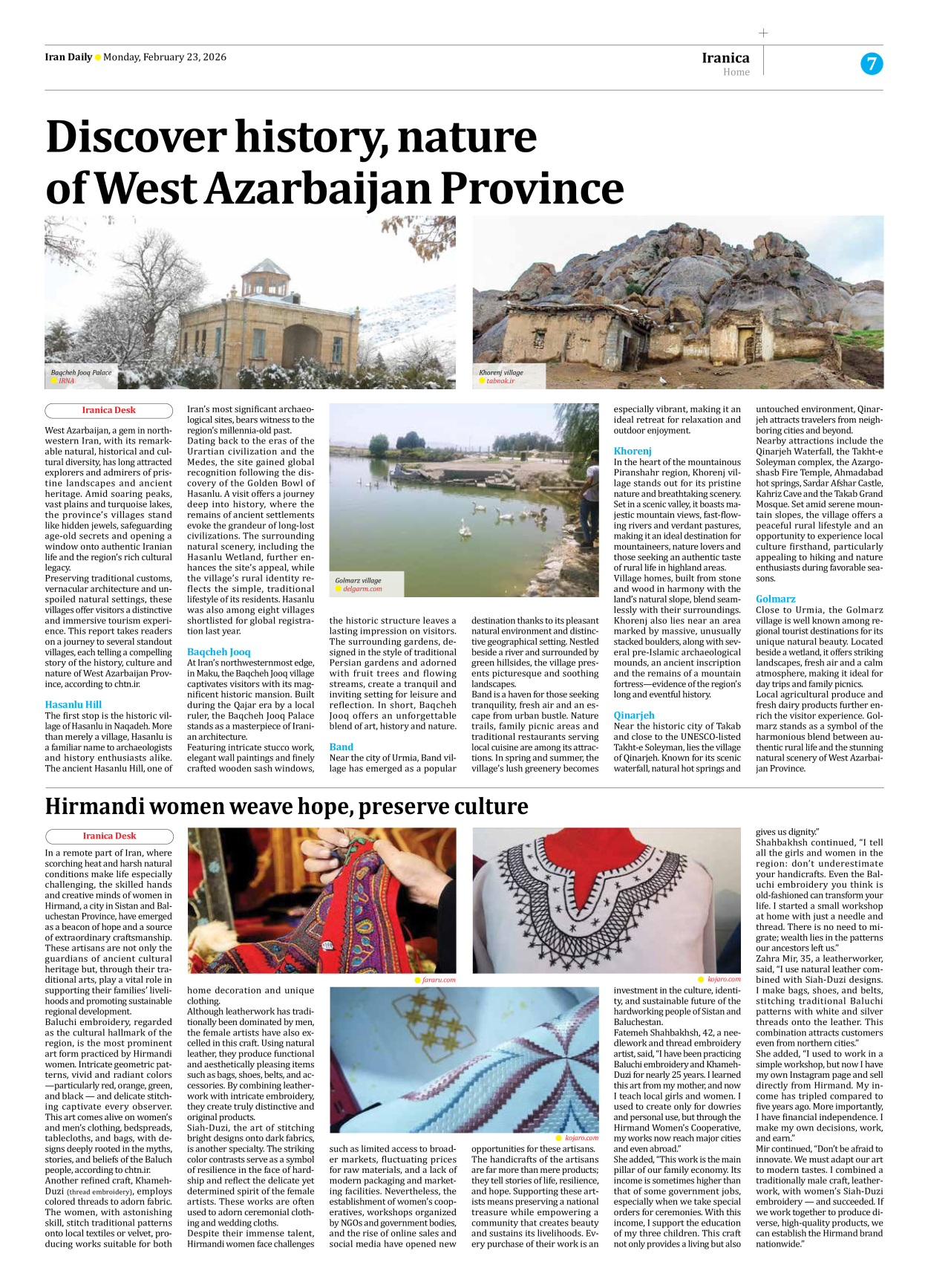 Iran Daily - Number Eight Thousand Fifty Eight - 23 February 2026 - Page 7