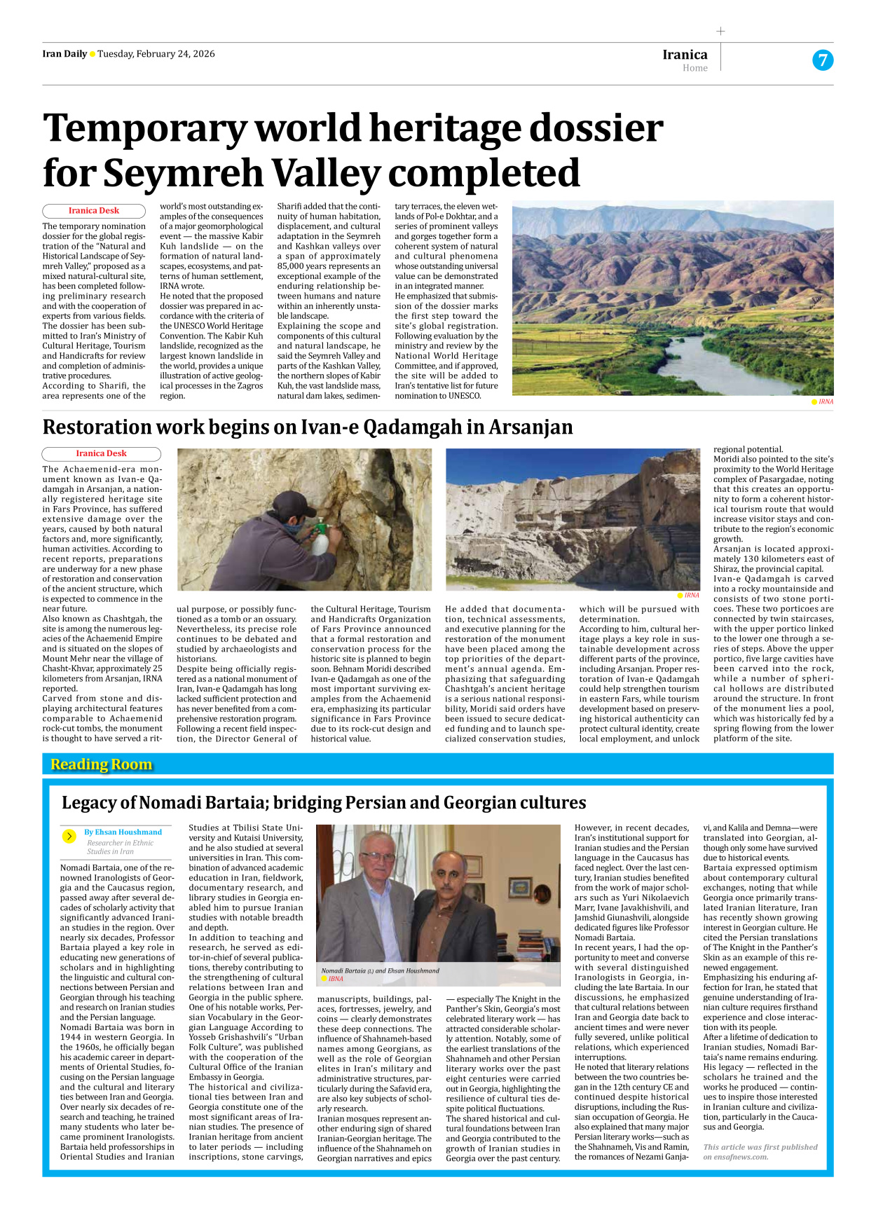 Iran Daily - Number Eight Thousand Fifty Nine - 24 February 2026 - Page 7