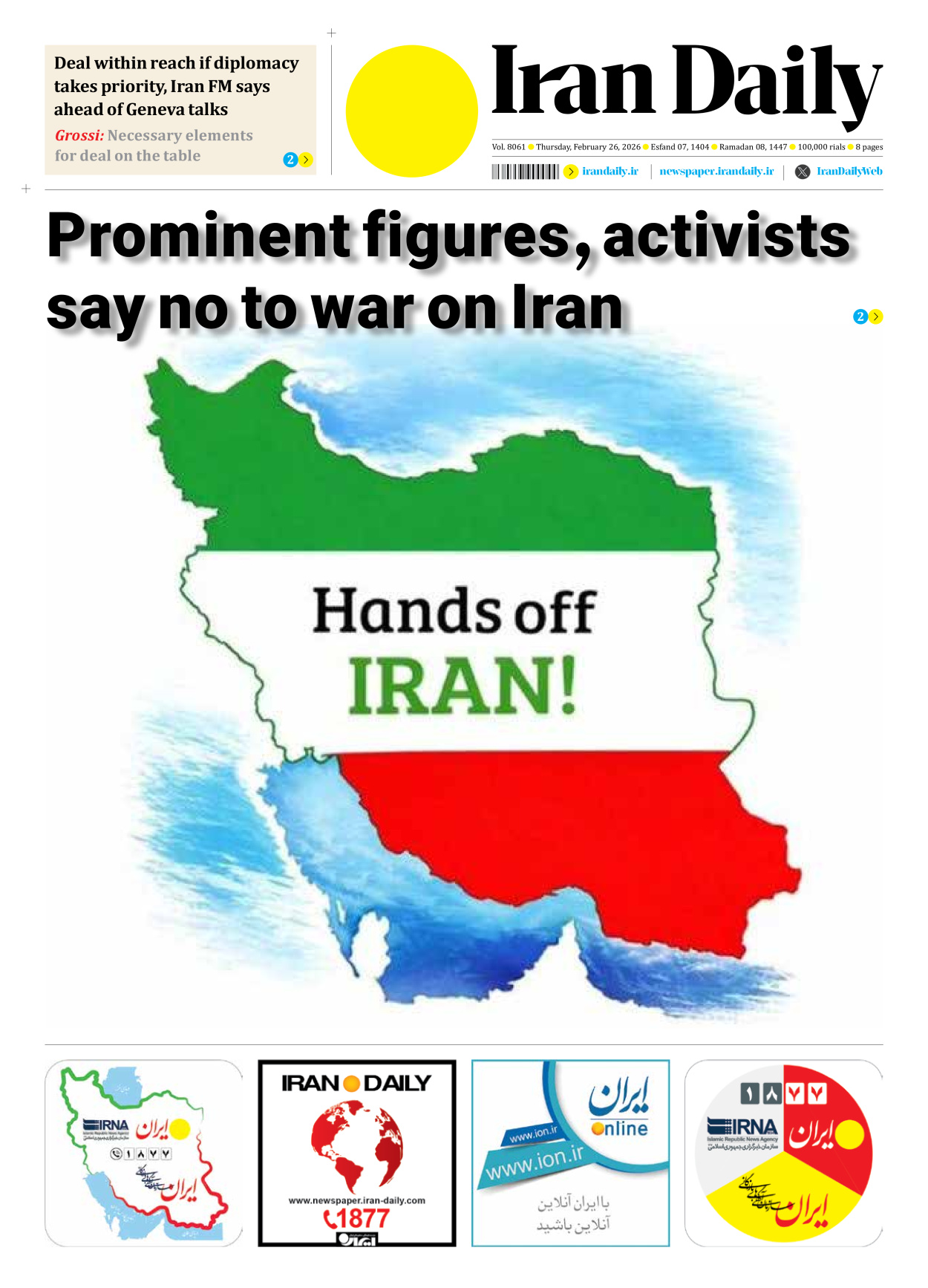 Iran Daily - Number Eight Thousand Sixty One - 26 February 2026