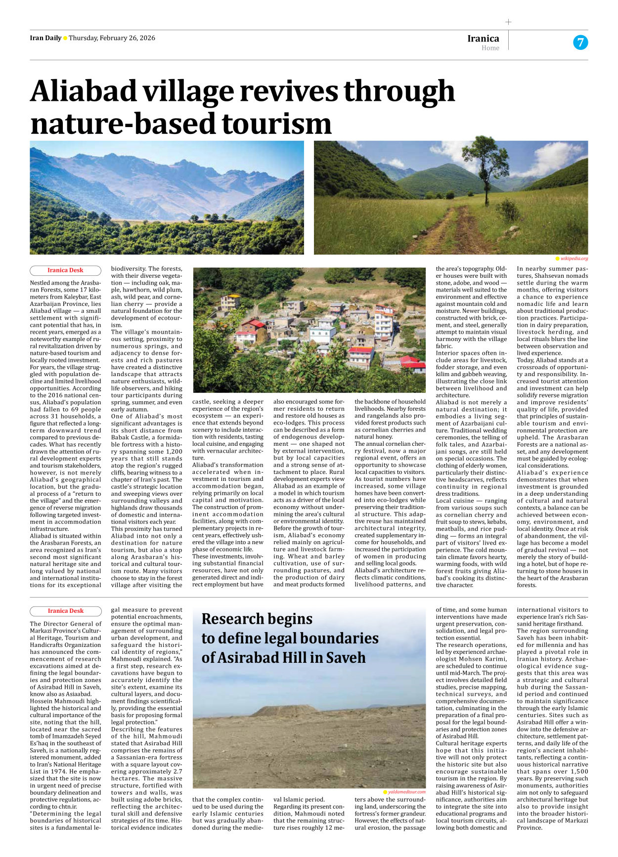 Iran Daily - Number Eight Thousand Sixty One - 26 February 2026 - Page 7