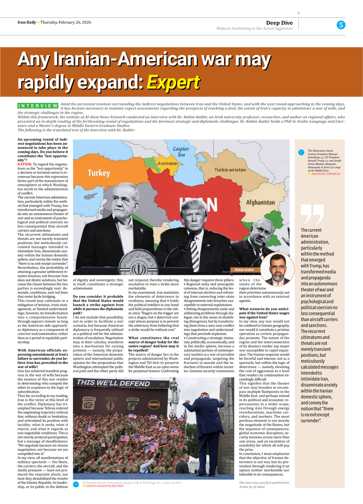 Iran Daily - Number Eight Thousand Sixty One - 26 February 2026 - Page 5