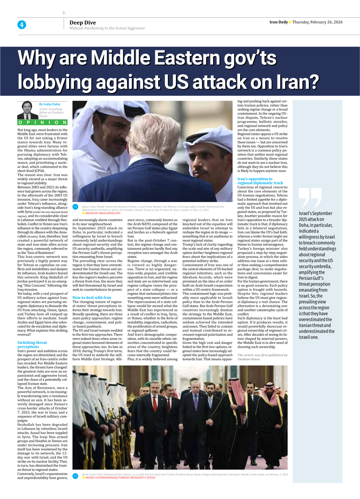 Iran Daily - Number Eight Thousand Sixty One - 26 February 2026 - Page 4