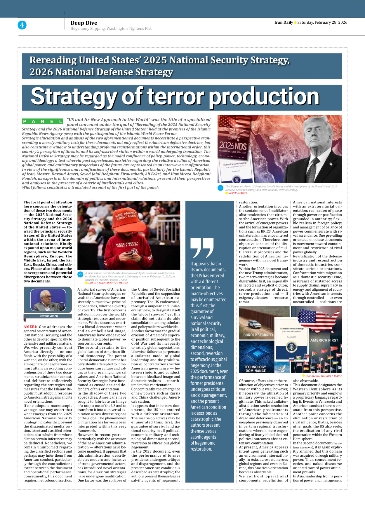 Iran Daily - Number Eight Thousand Sixty Two - 28 February 2026 - Page 4