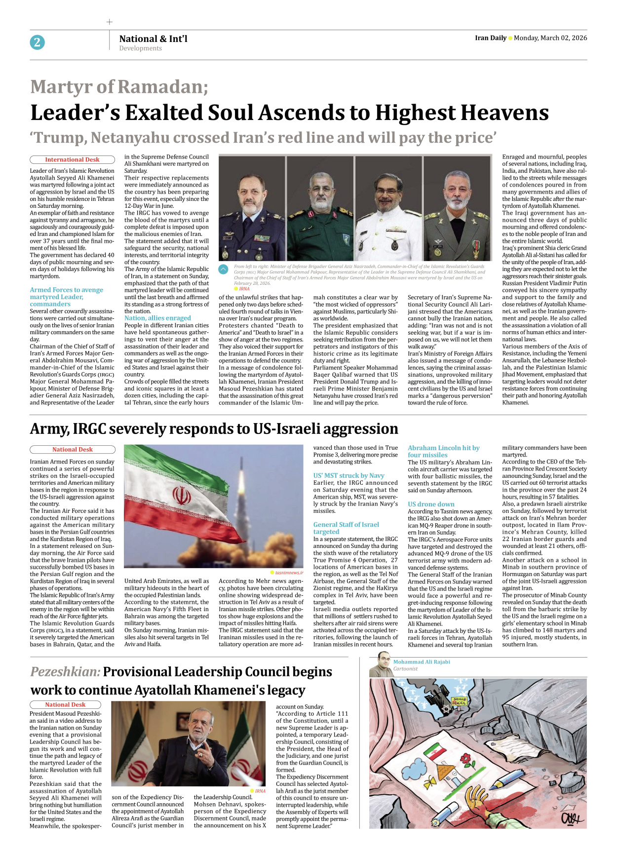 Iran Daily - Number Eight Thousand Sixty Four - 02 March 2026 - Page 2