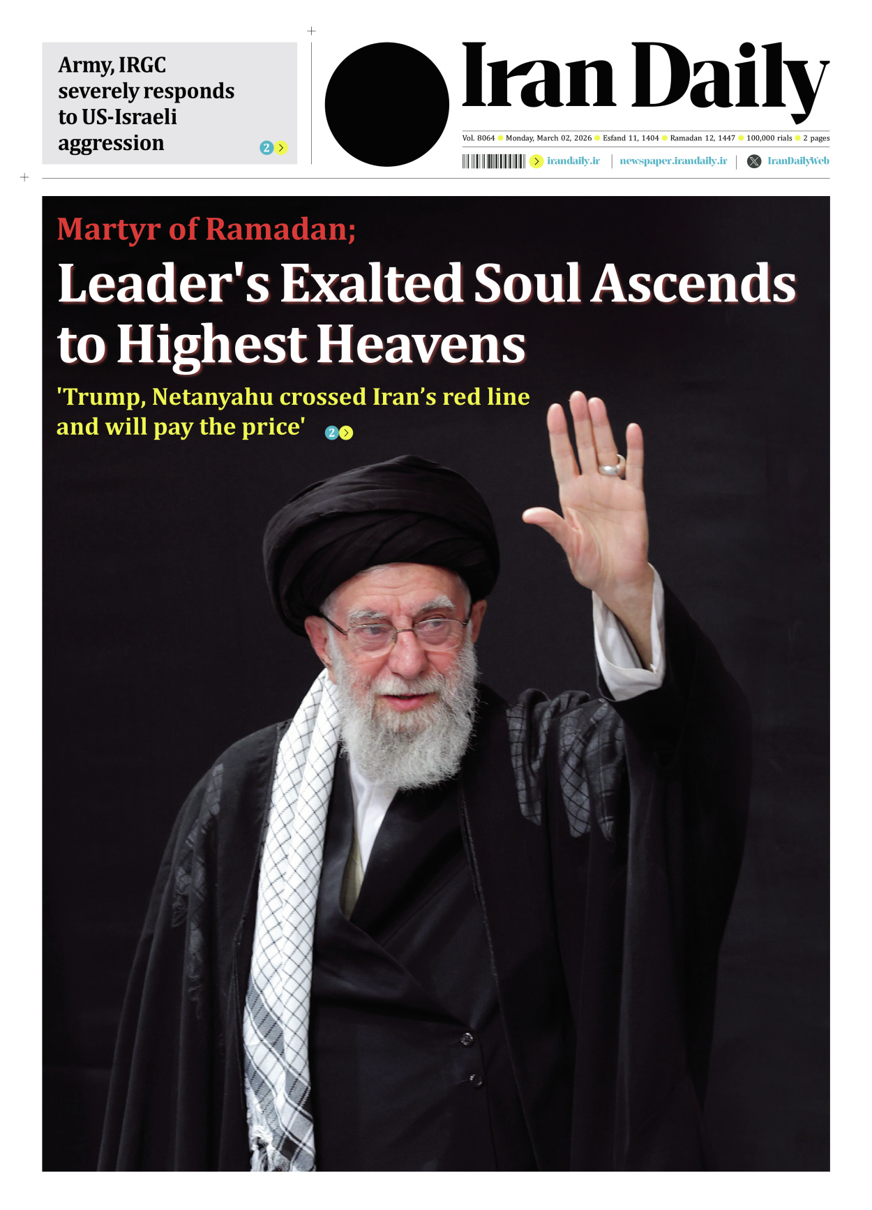 Iran Daily - Number Eight Thousand Sixty Four - 02 March 2026