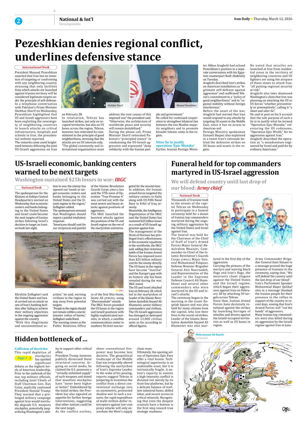 Iran Daily - Number Eight Thousand Nine Hundred and Seventy Two - 12 March 2026 - Page 2