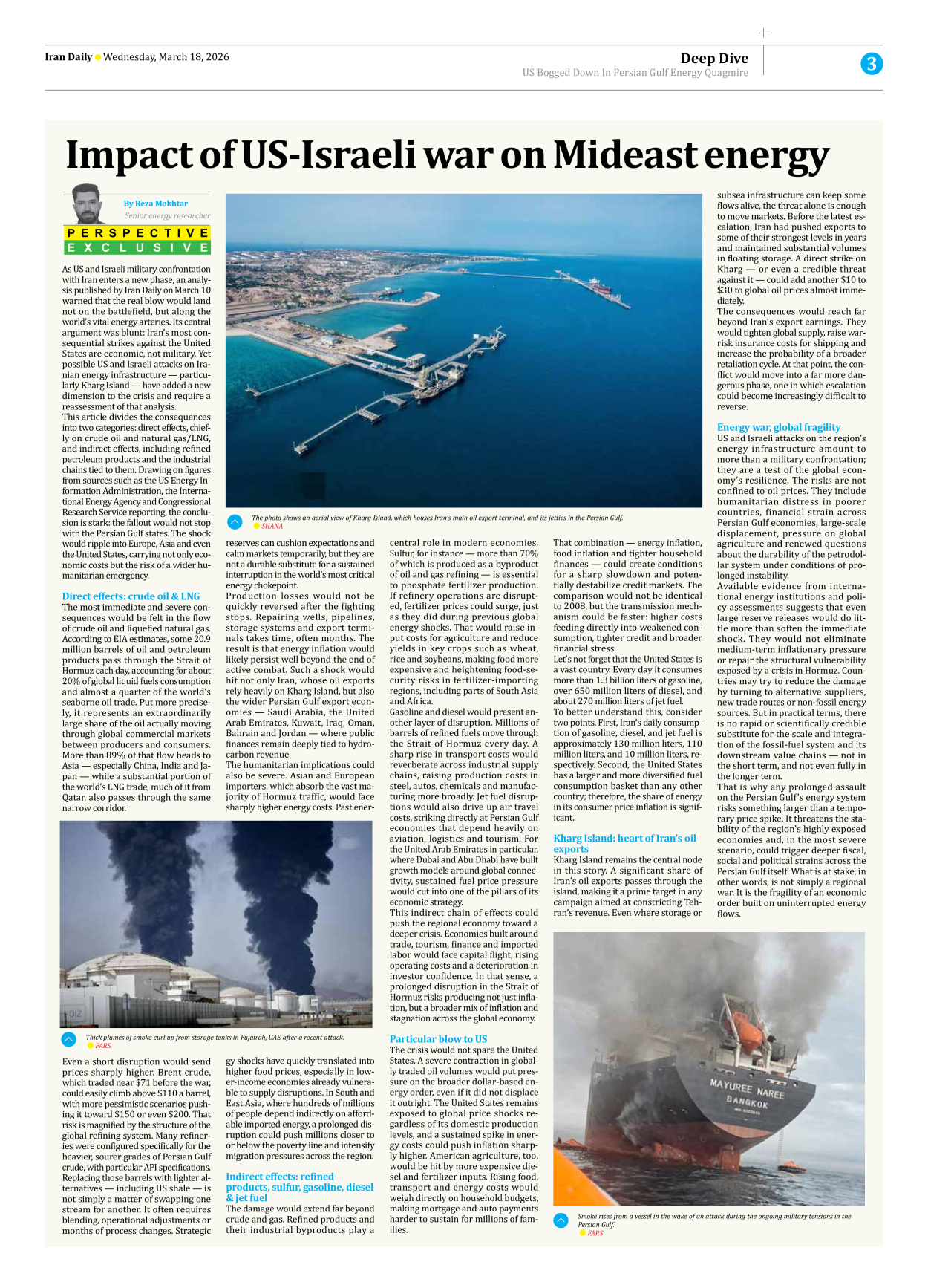 Iran Daily - Number Eight Thousand Nine Hundred and Seventy Seven - 18 March 2026 - Page 3