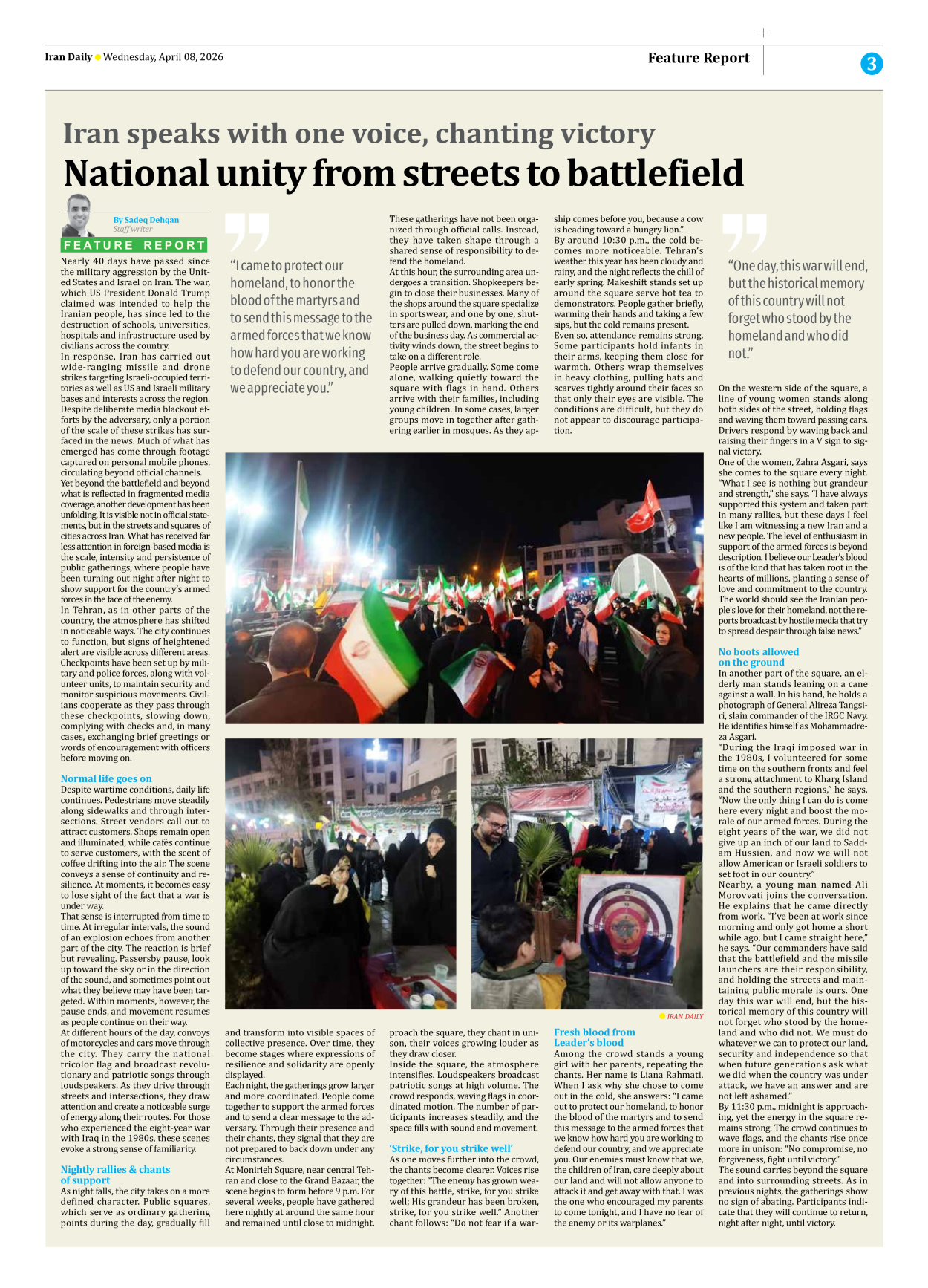 Iran Daily - Number Eight Thousand Nine Hundred and Eighty Seven - 08 April 2026 - Page 3