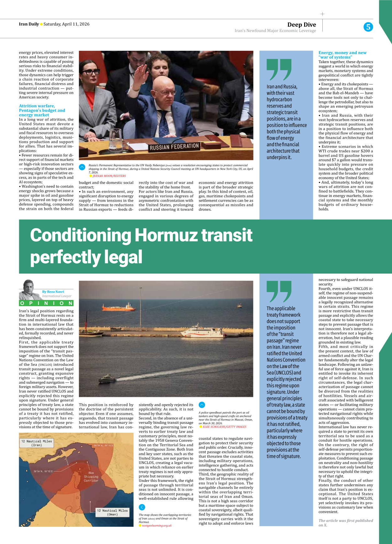 Iran Daily - Number Eight Thousand Nine Hundred and Eighty Nine - 11 April 2026 - Page 5
