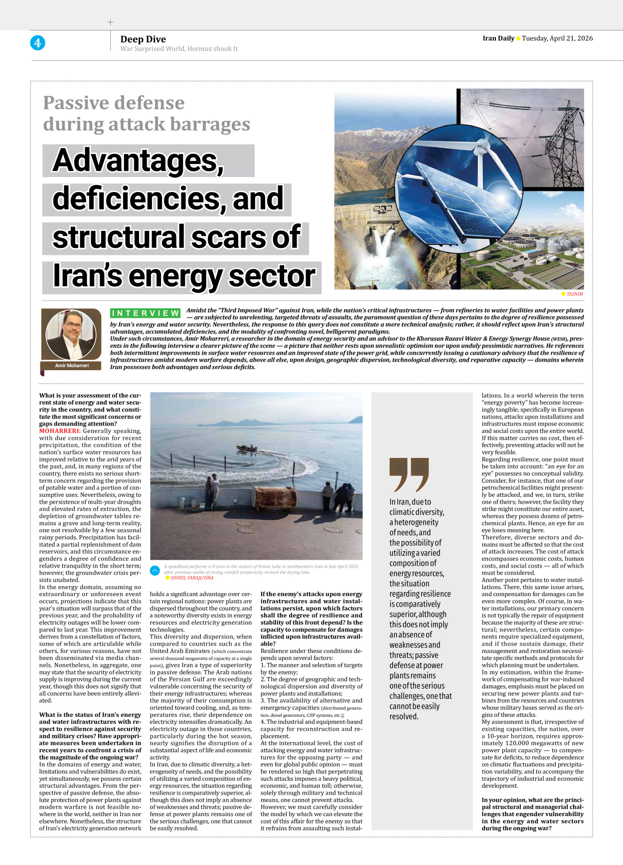 Iran Daily - Number Eight Thousand Nine Hundred and Ninety Seven - 21 April 2026 - Page 4