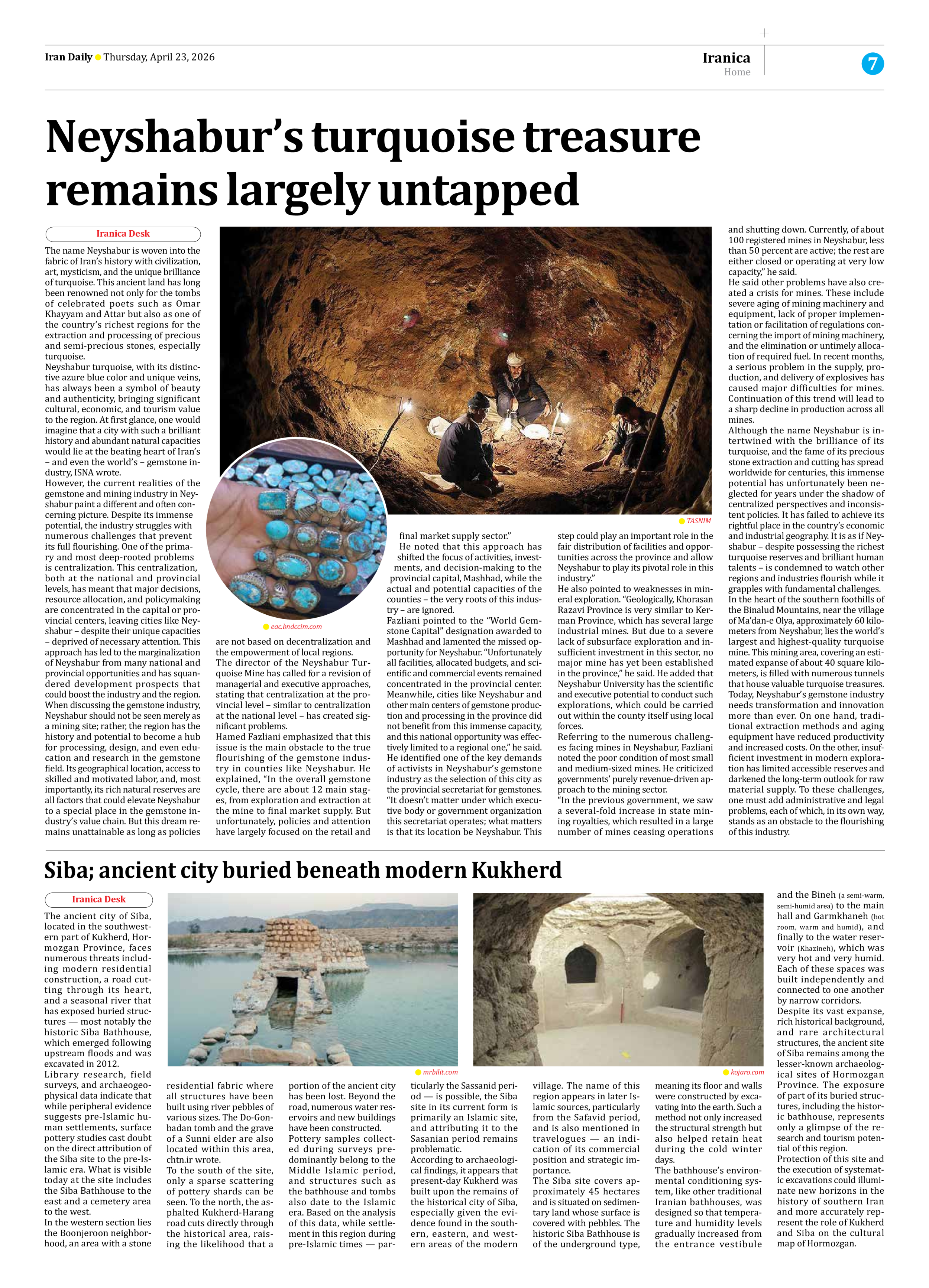 Iran Daily - Number Eight Thousand Ninety Nine - 23 April 2026 - Page 7