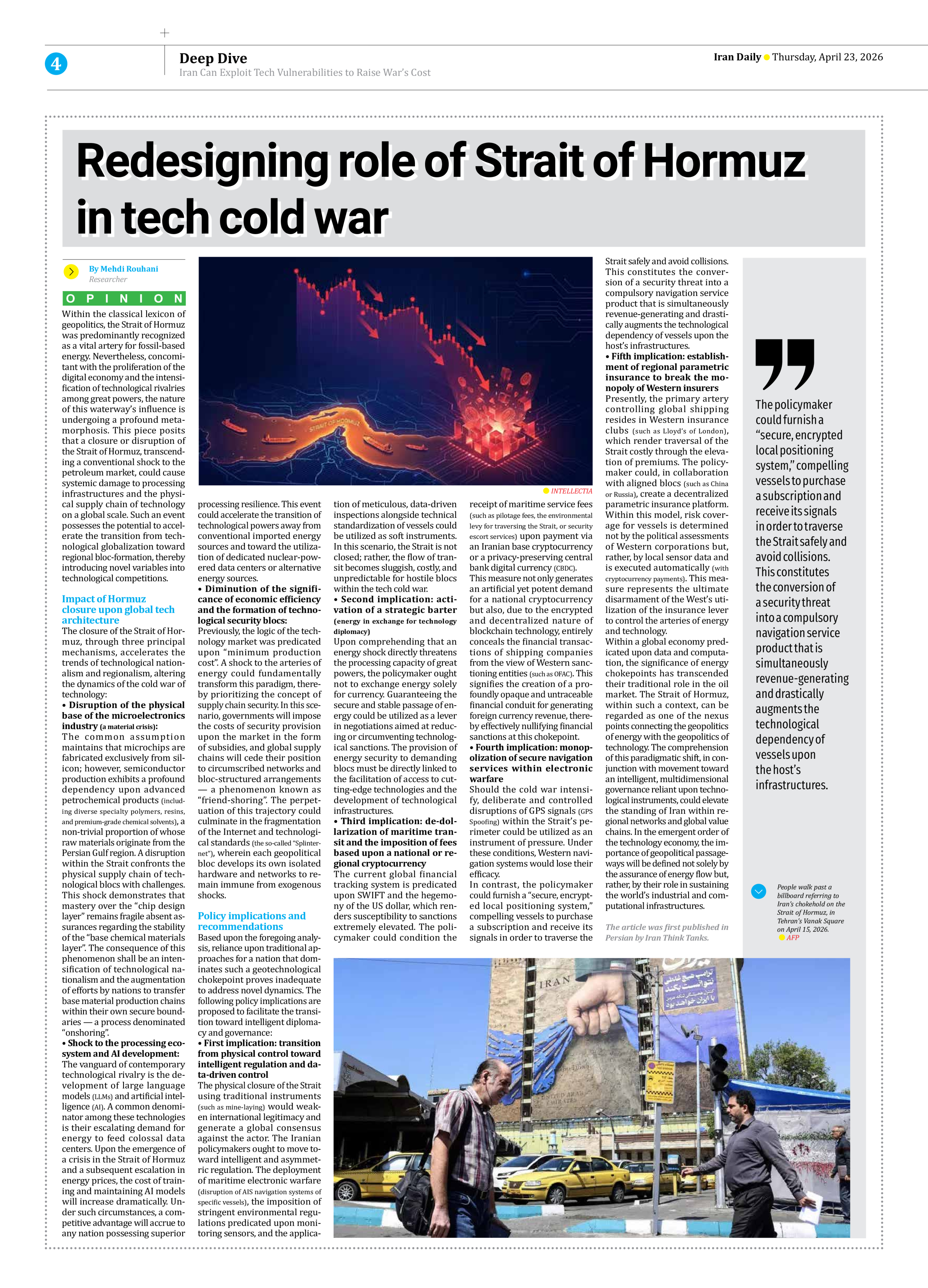 Iran Daily - Number Eight Thousand Ninety Nine - 23 April 2026 - Page 4