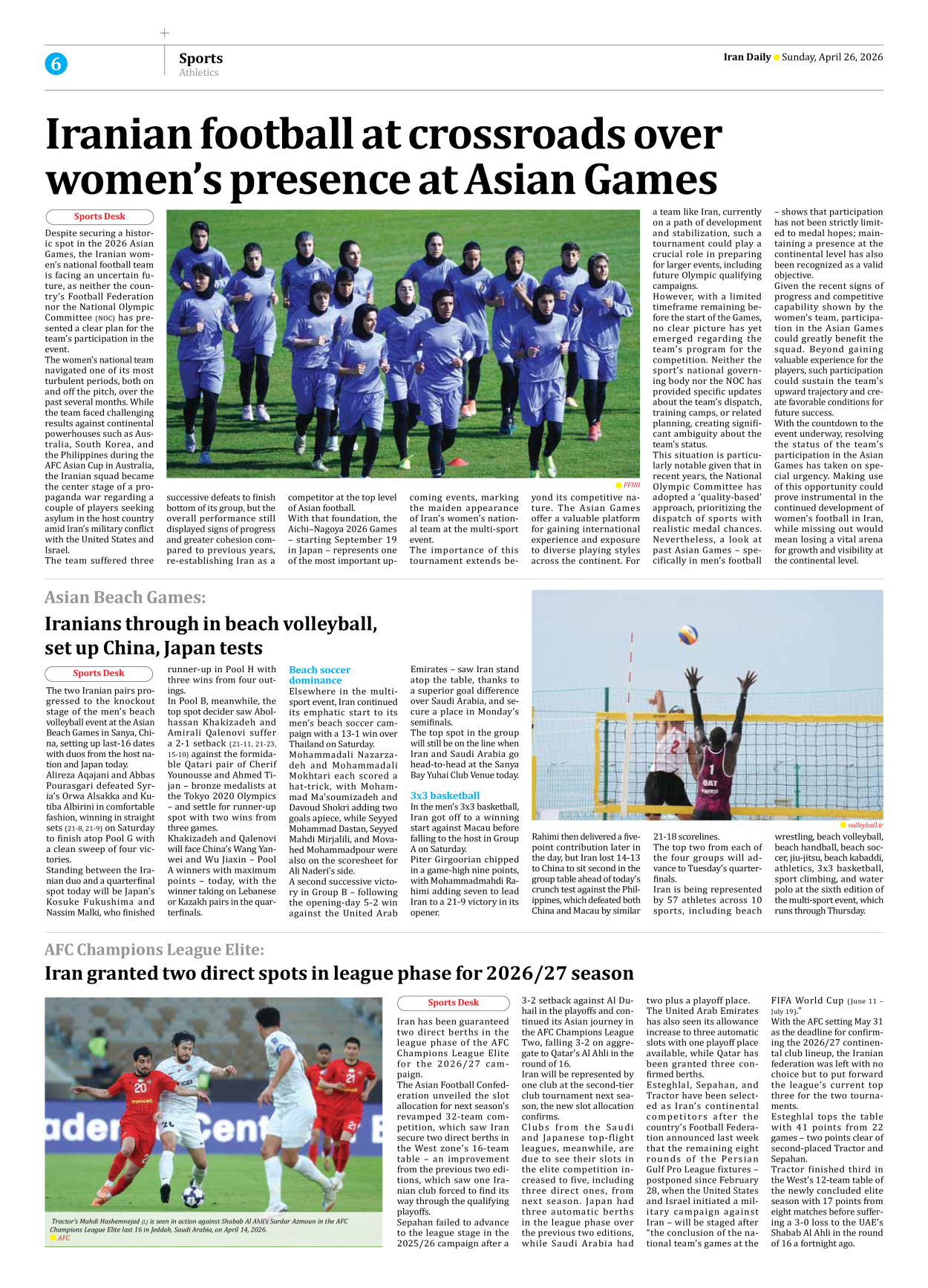 Iran Daily - Number Eight Thousand One Hundred and One - 26 April 2026 - Page 6