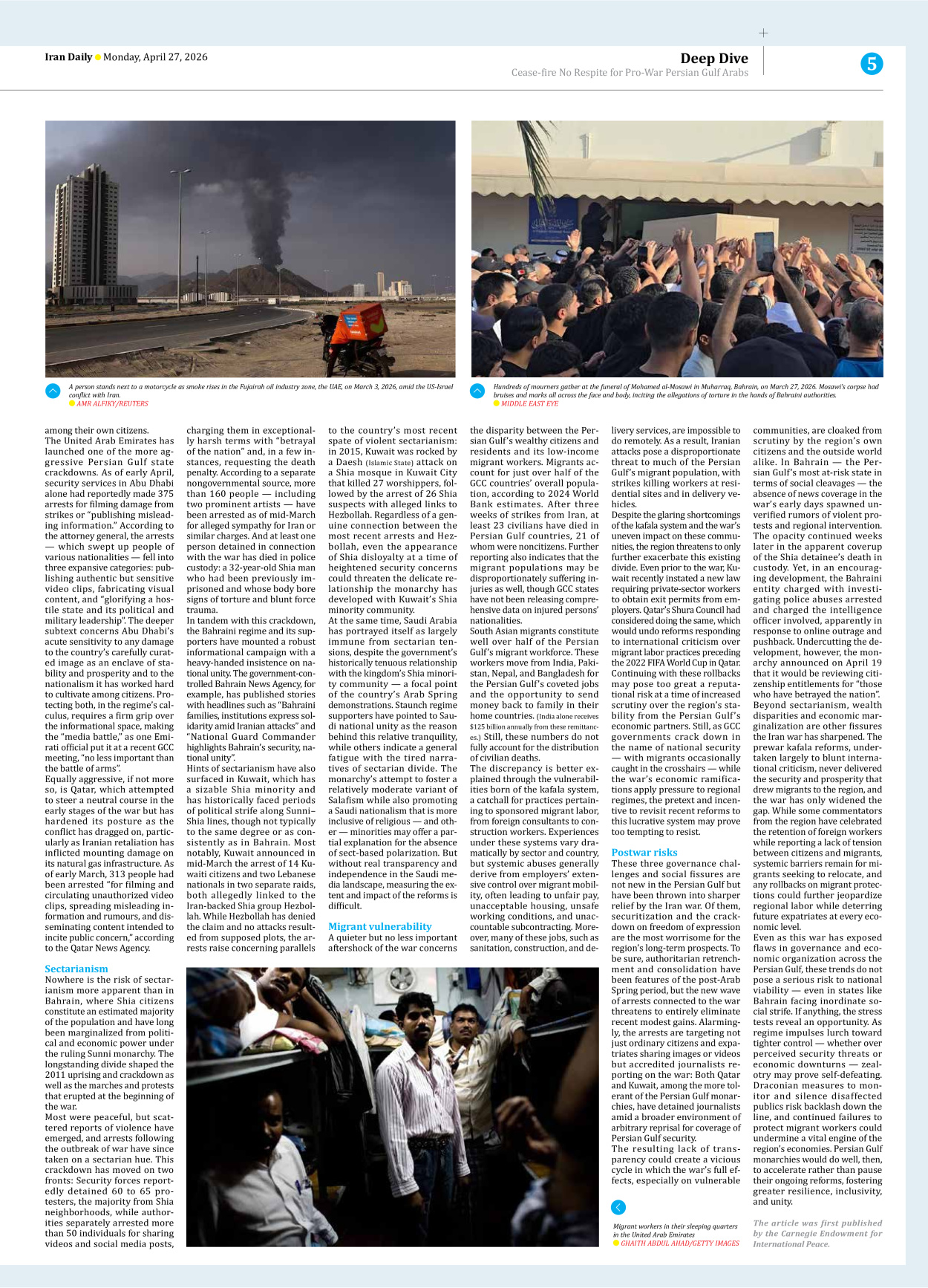 Iran Daily - Number Eight Thousand One Hundred and Two - 27 April 2026 - Page 5