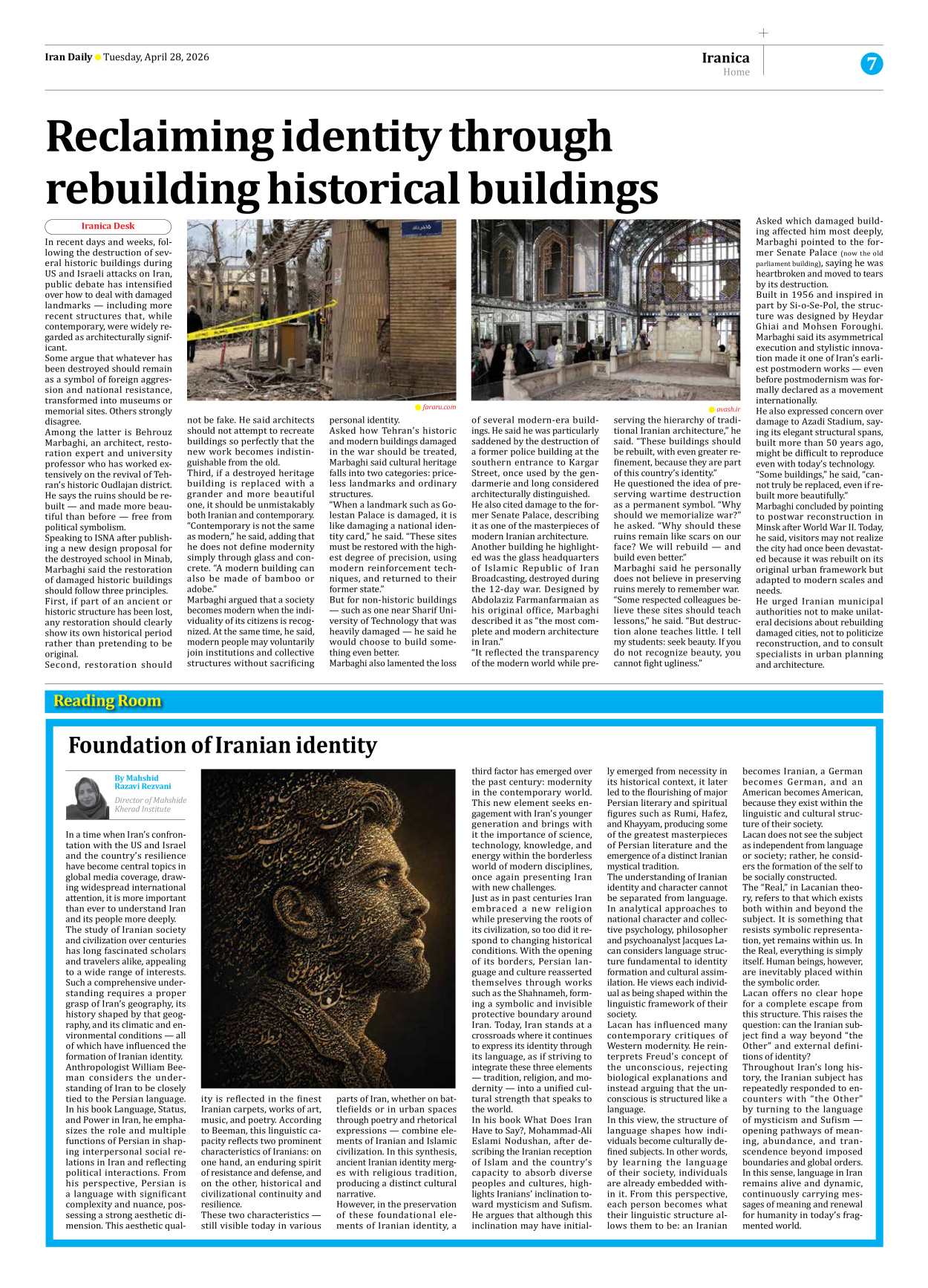 Iran Daily - Number Eight Thousand One Hundred and Three - 28 April 2026 - Page 7