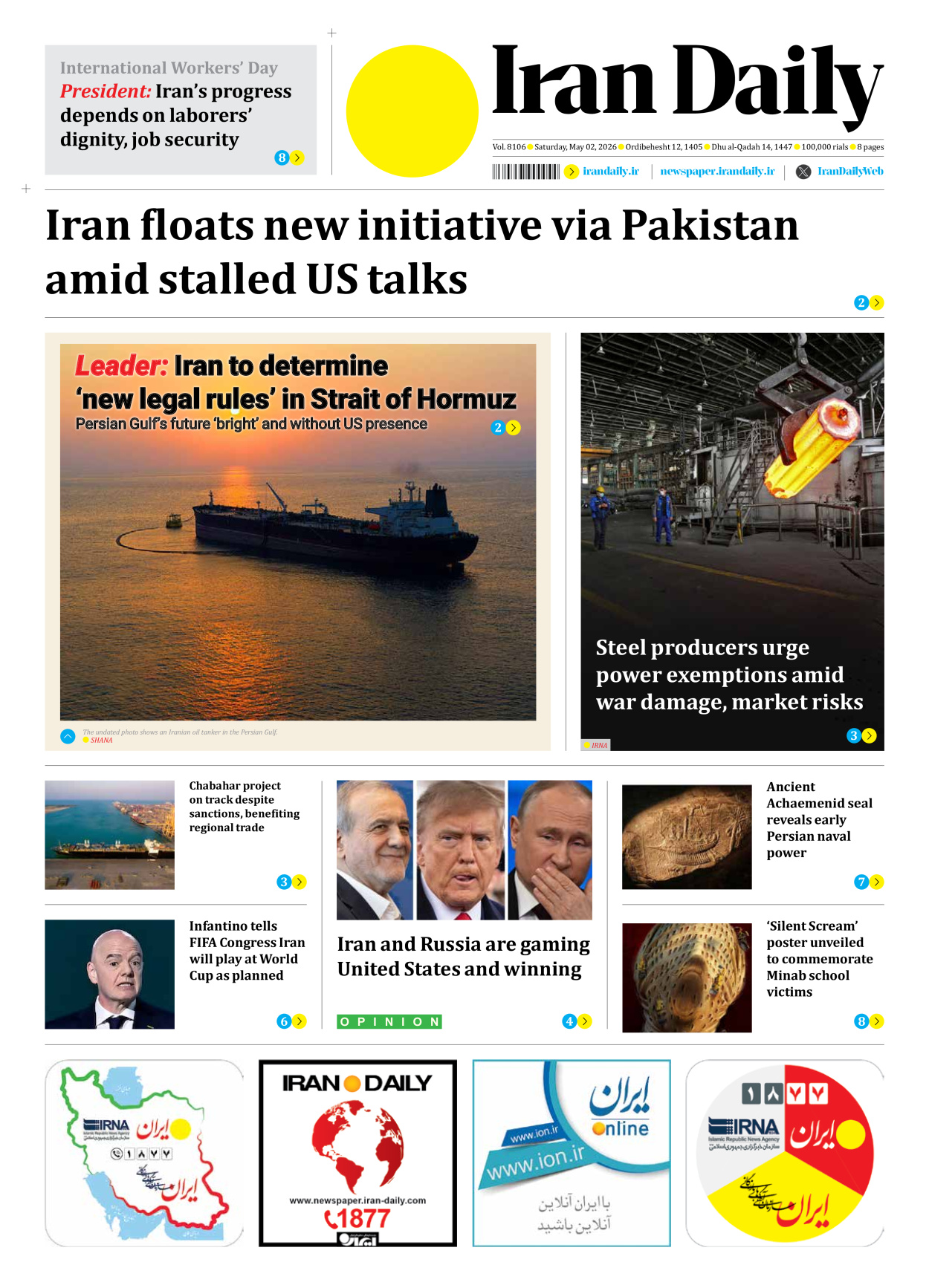 Iran Daily - Number Eight Thousand One Hundred and Six - 02 May 2026