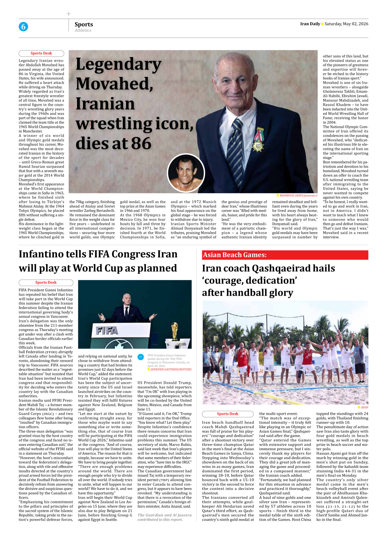 Iran Daily - Number Eight Thousand One Hundred and Six - 02 May 2026 - Page 6