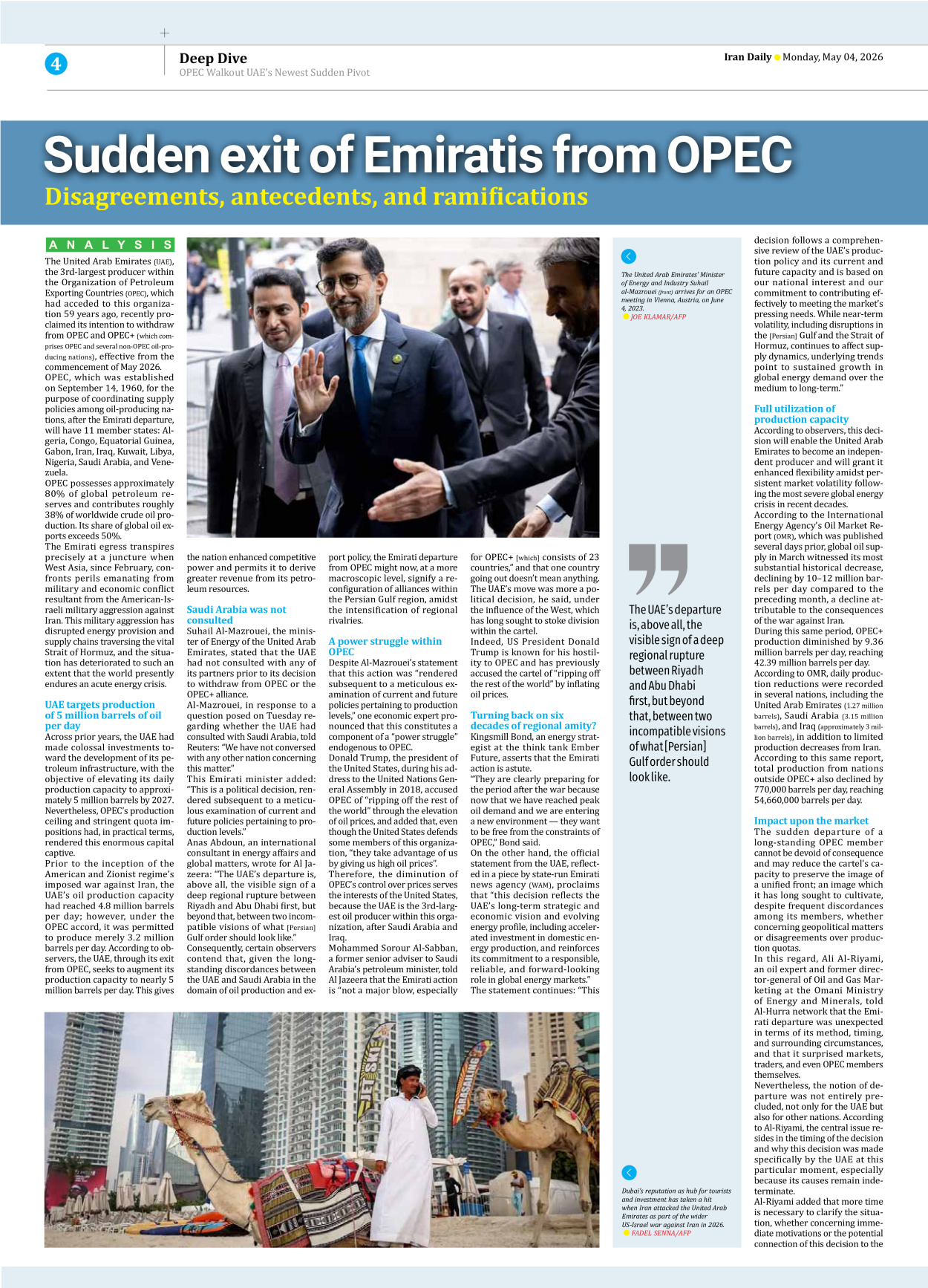 Iran Daily - Number Eight Thousand One Hundred and Eight - 04 May 2026 - Page 4