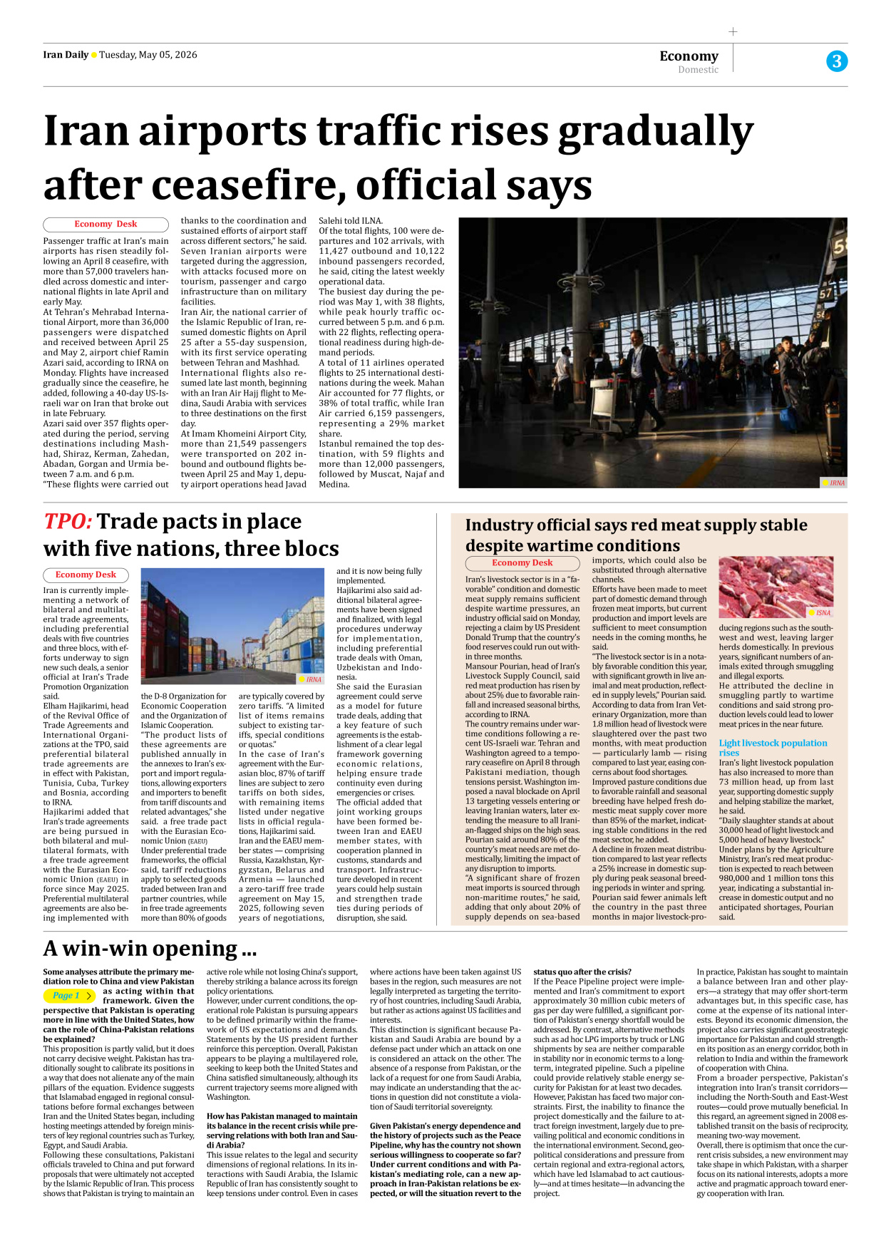 Iran Daily - Number Eight Thousand One Hundred and Nine - 05 May 2026 - Page 3