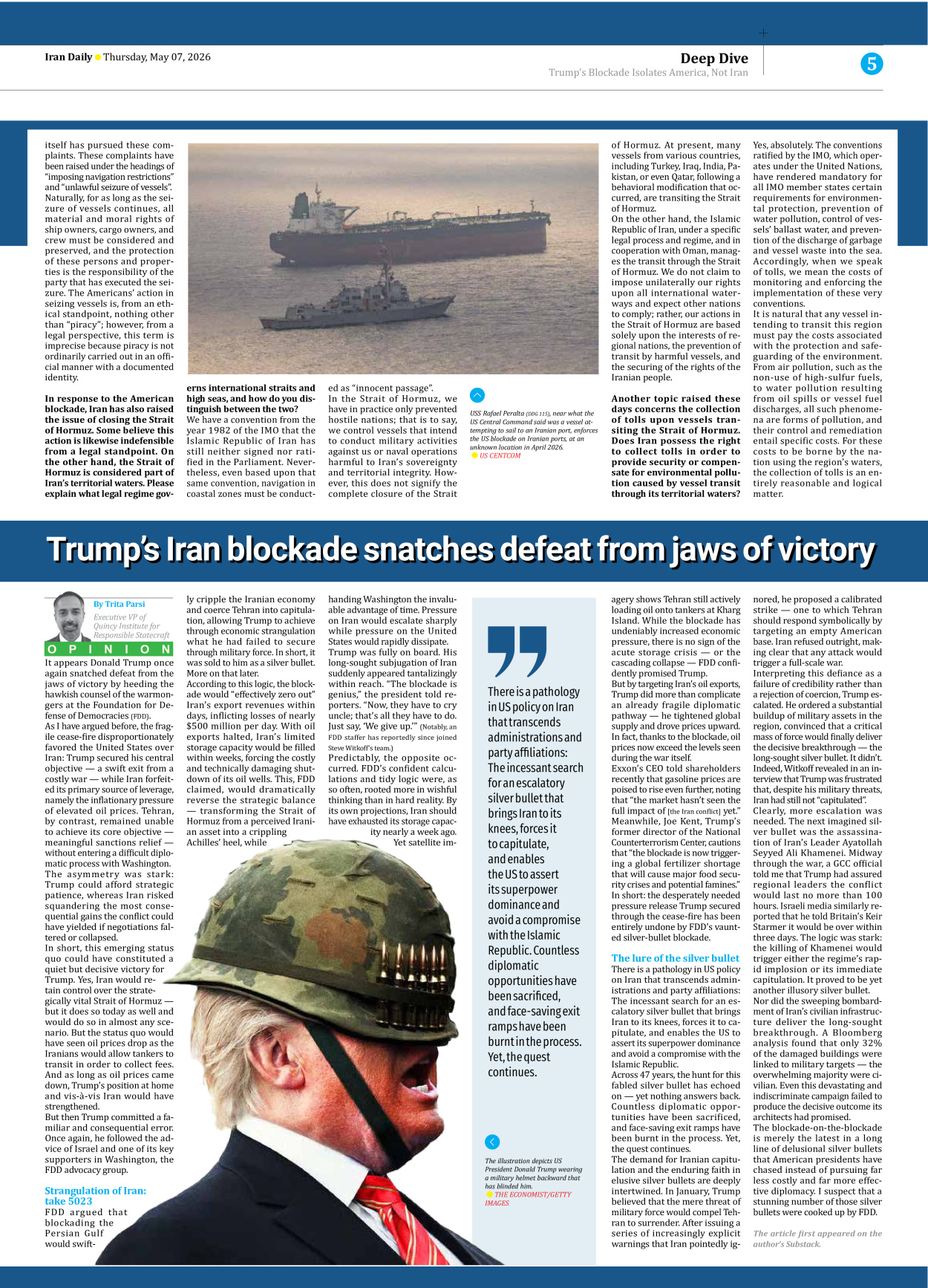 Iran Daily - Number Eight Thousand One Hundred and Eleven - 07 May 2026 - Page 5