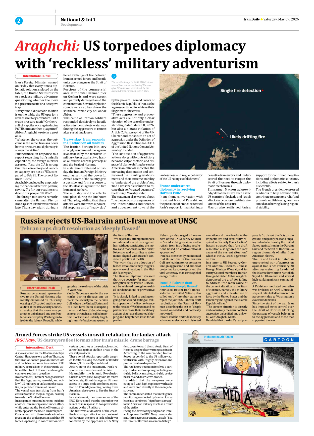 Iran Daily - Number Eight Thousand One Hundred and Twelve - 09 May 2026 - Page 2