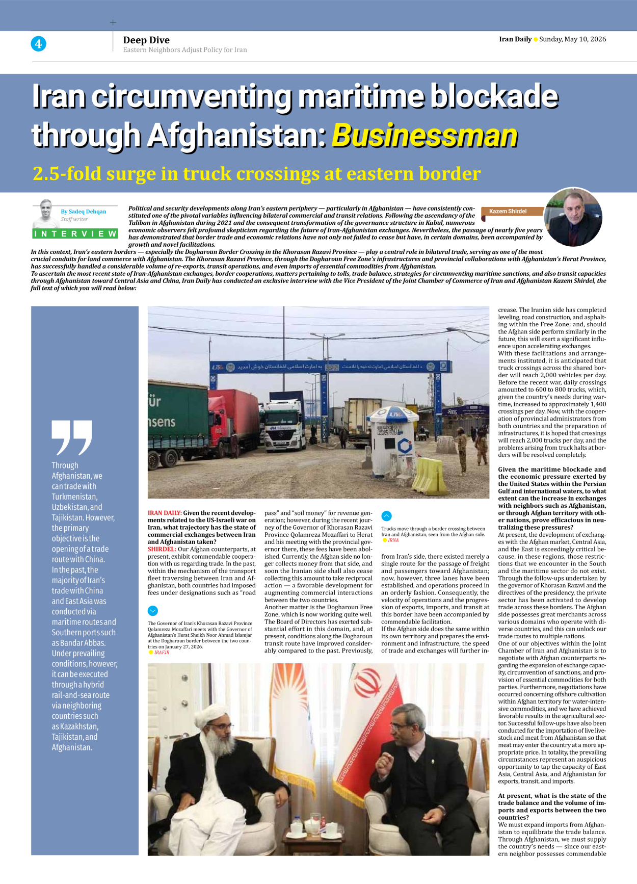 Iran Daily - Number Eight Thousand One Hundred and Thirteen - 10 May 2026 - Page 4
