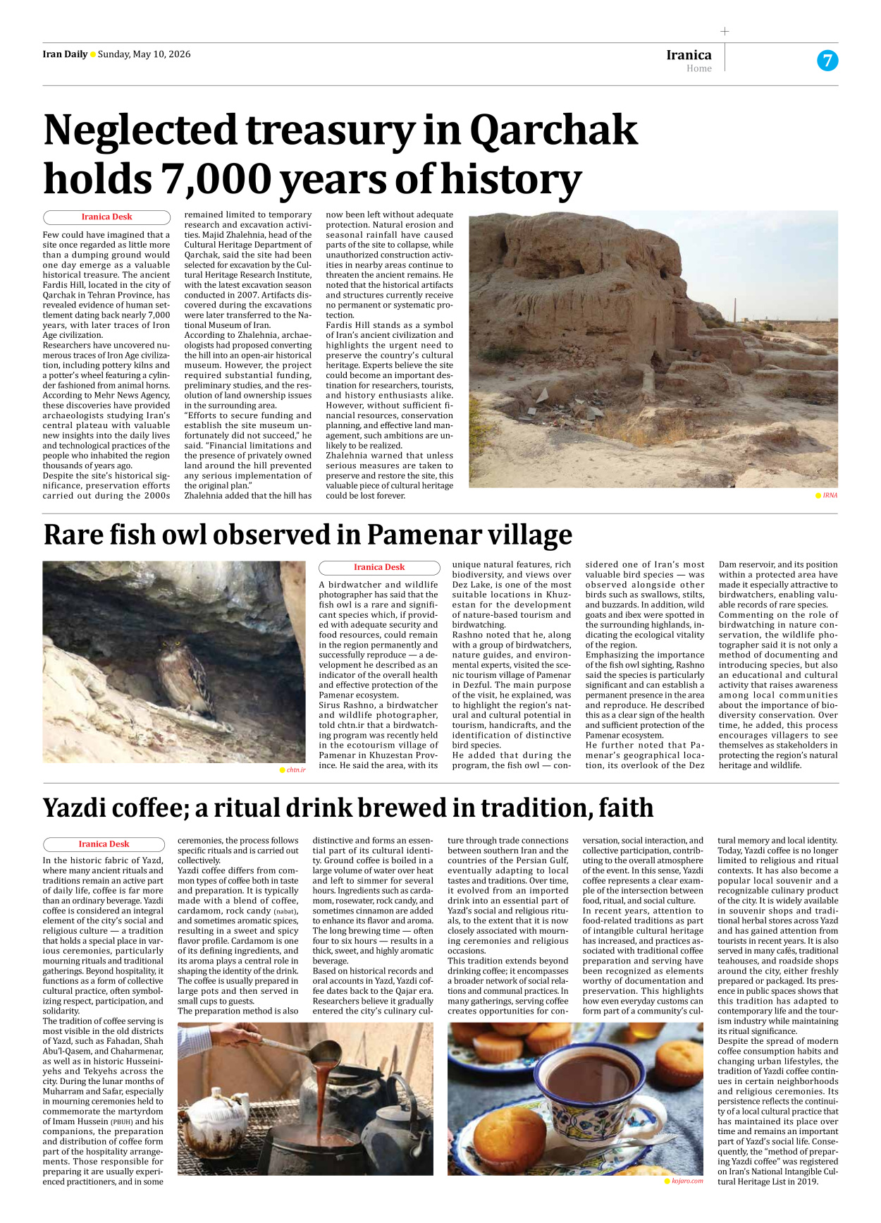 Iran Daily - Number Eight Thousand One Hundred and Thirteen - 10 May 2026 - Page 7