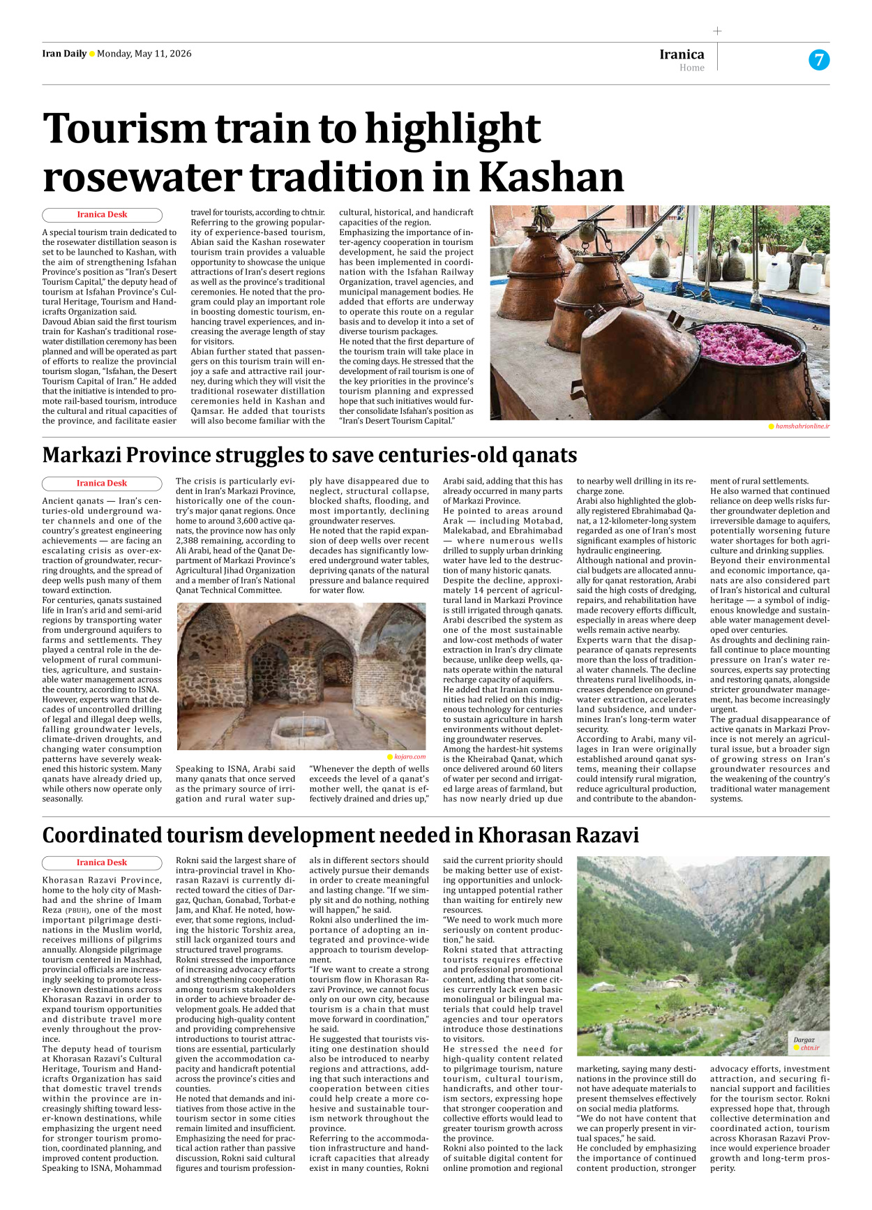 Iran Daily - Number Eight Thousand One Hundred and Fourteen - 11 May 2026 - Page 7
