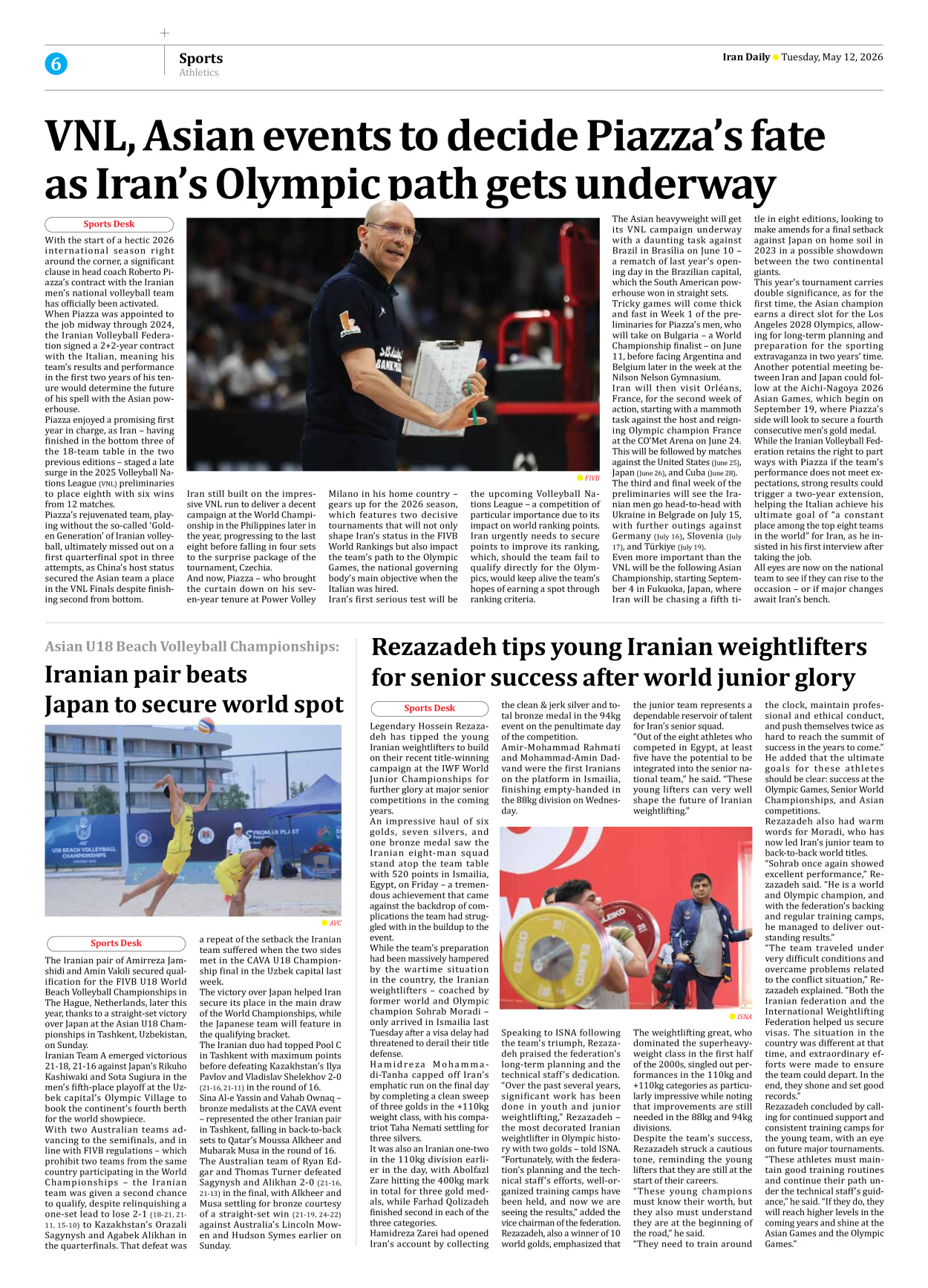 Iran Daily - Number Eight Thousand One Hundred and Fifteen - 12 May 2026 - Page 6