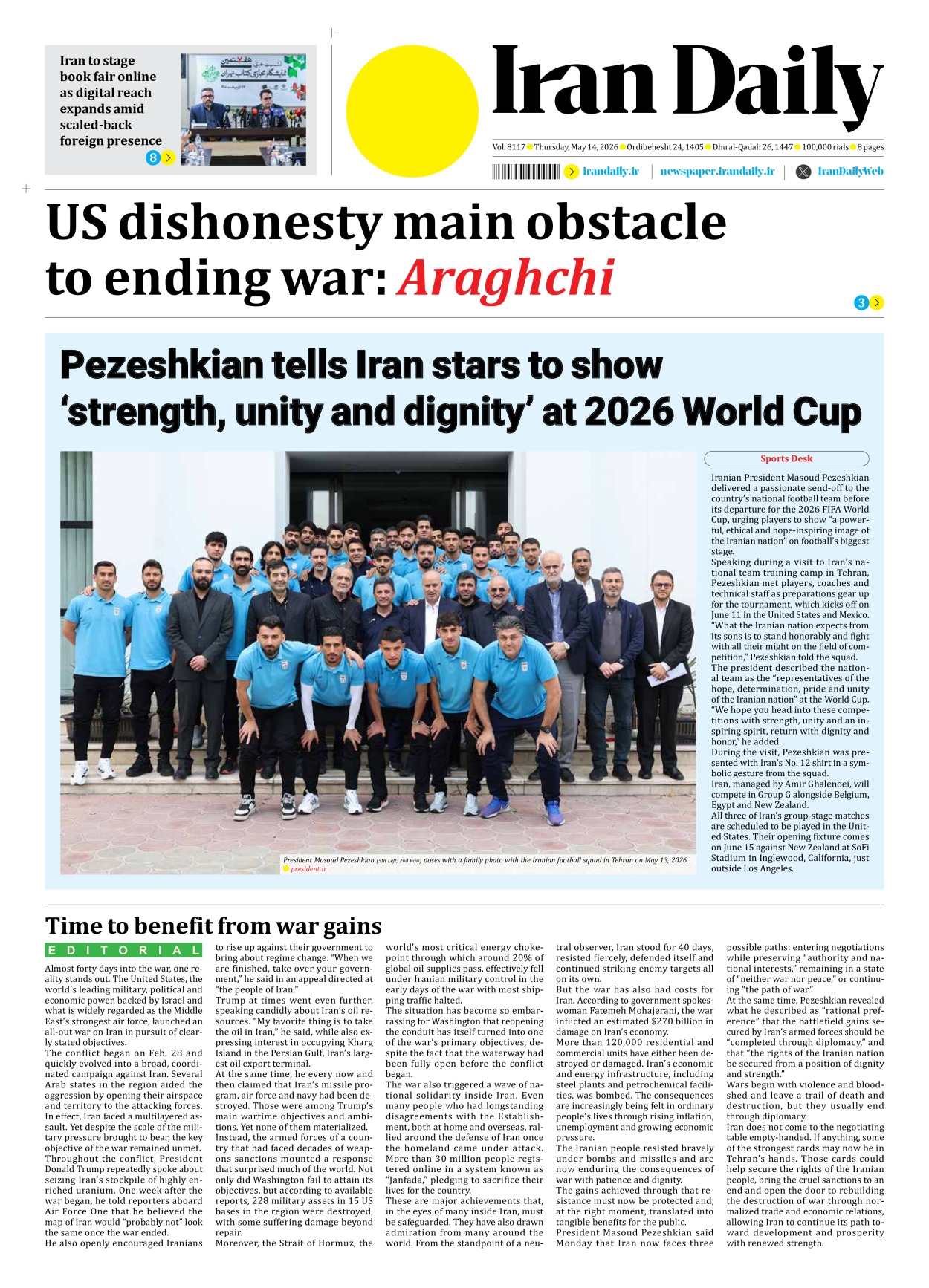 Iran Daily - Number Eight Thousand One Hundred and Seventeen - 14 May 2026