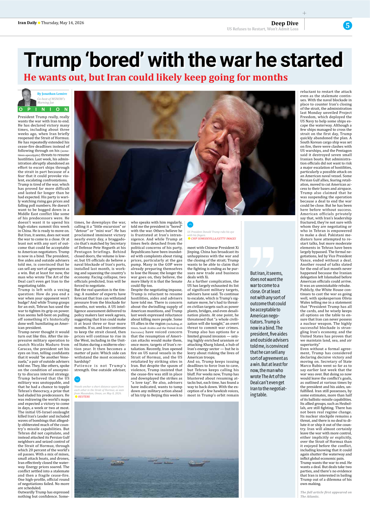 Iran Daily - Number Eight Thousand One Hundred and Seventeen - 14 May 2026 - Page 5