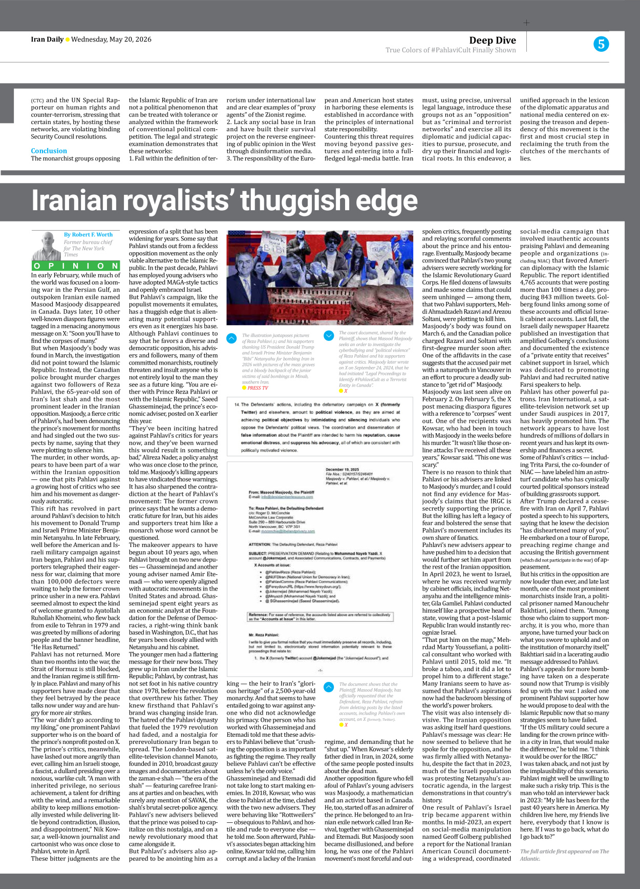 Iran Daily - Number Eight Thousand One Hundred and Twenty Two - 20 May 2026 - Page 5