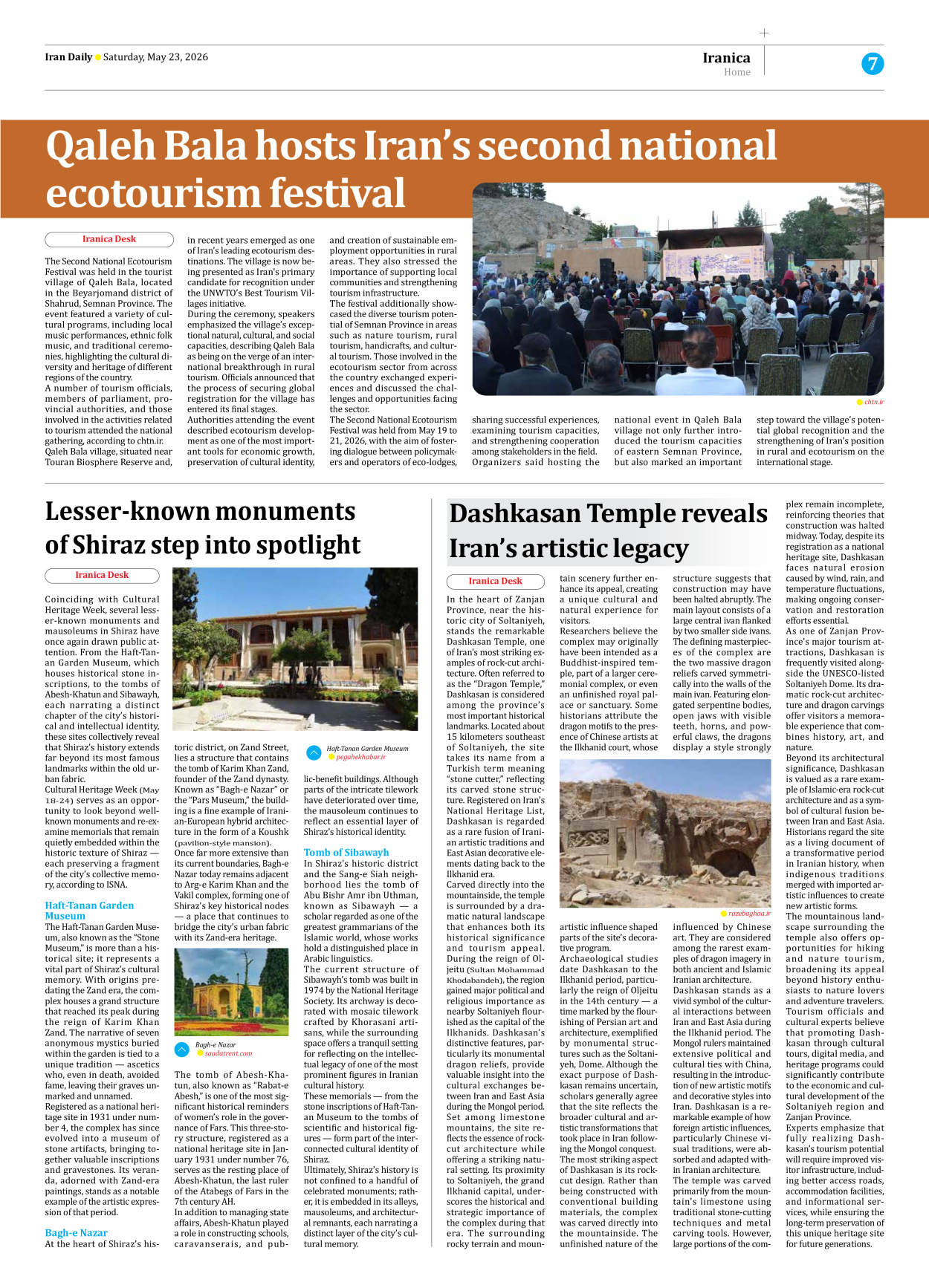 Iran Daily - Number Eight Thousand One Hundred and Twenty Four - 23 May 2026 - Page 7