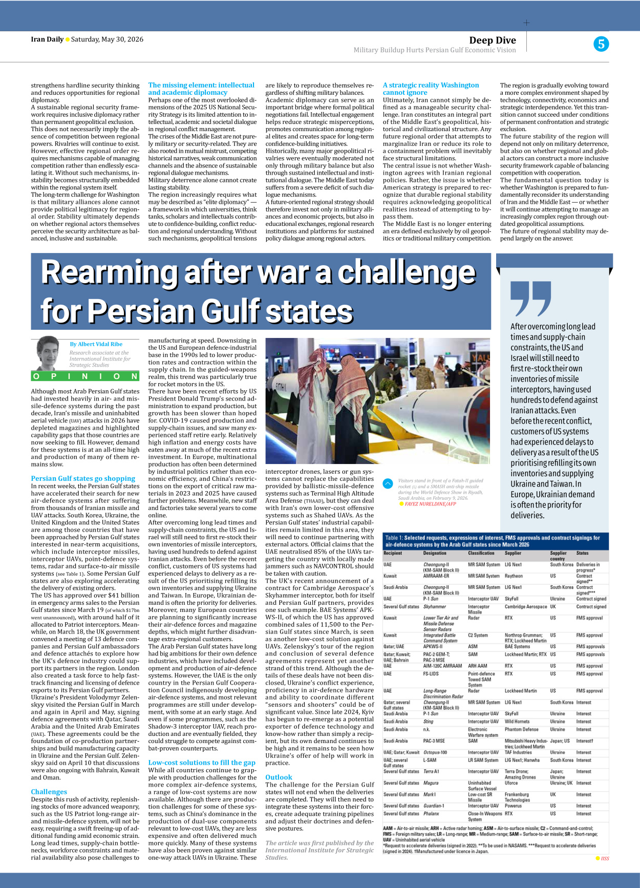 Iran Daily - Number Eight Thousand One Hundred and Twenty Eight - 30 May 2026 - Page 5